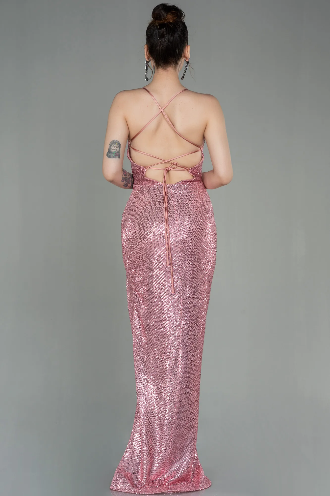 Powder Color-Long Scaly Prom Gown ABU2955