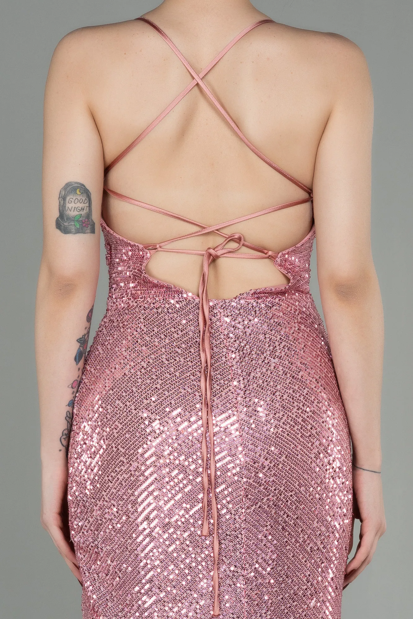 Powder Color-Long Scaly Prom Gown ABU2955