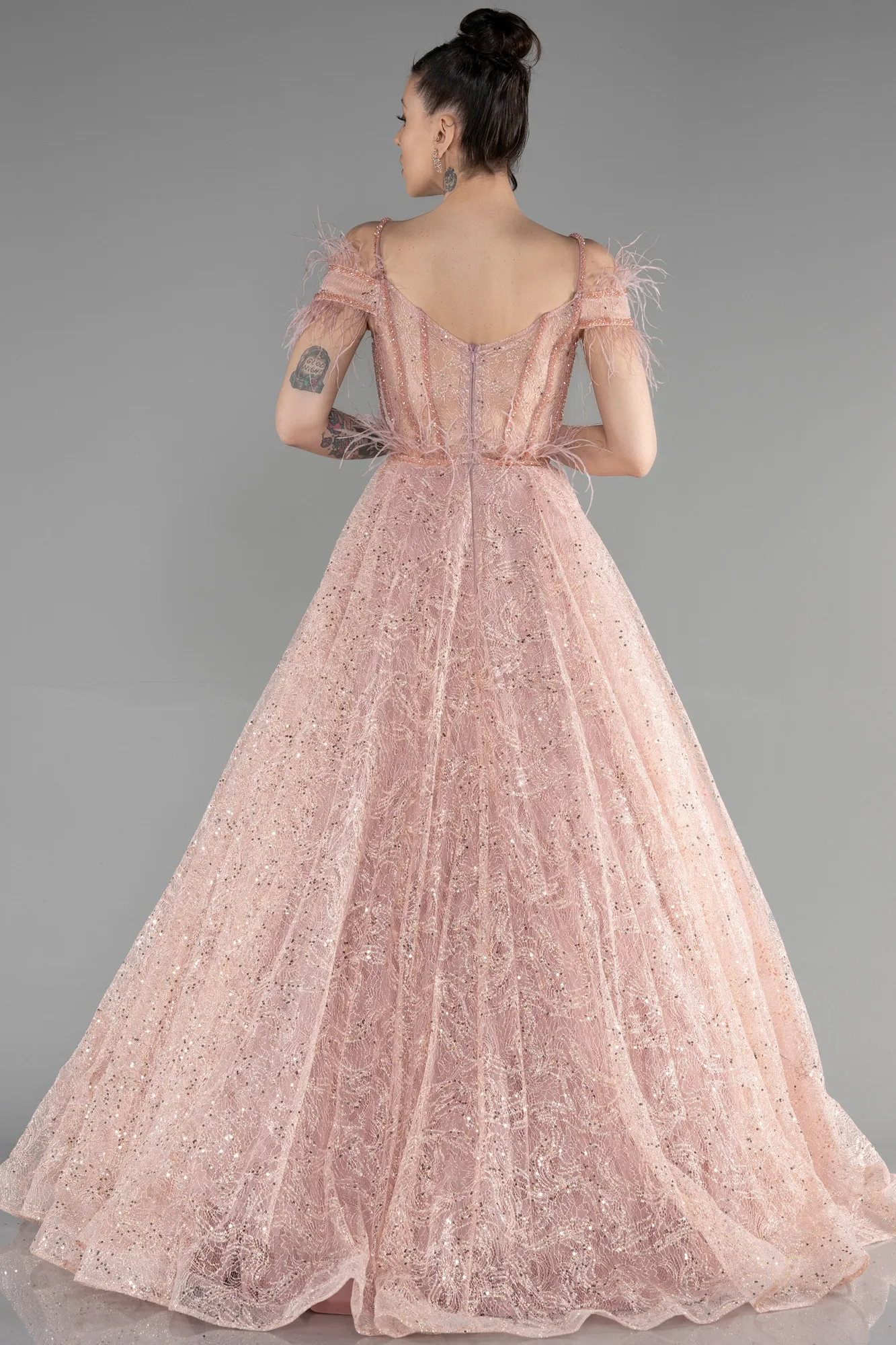 Powder Color-Long Special Design Engagement Dress ABU3555