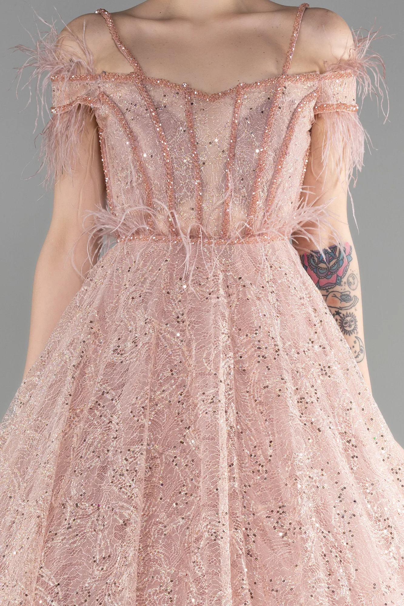 Powder Color-Long Special Design Engagement Dress ABU3555