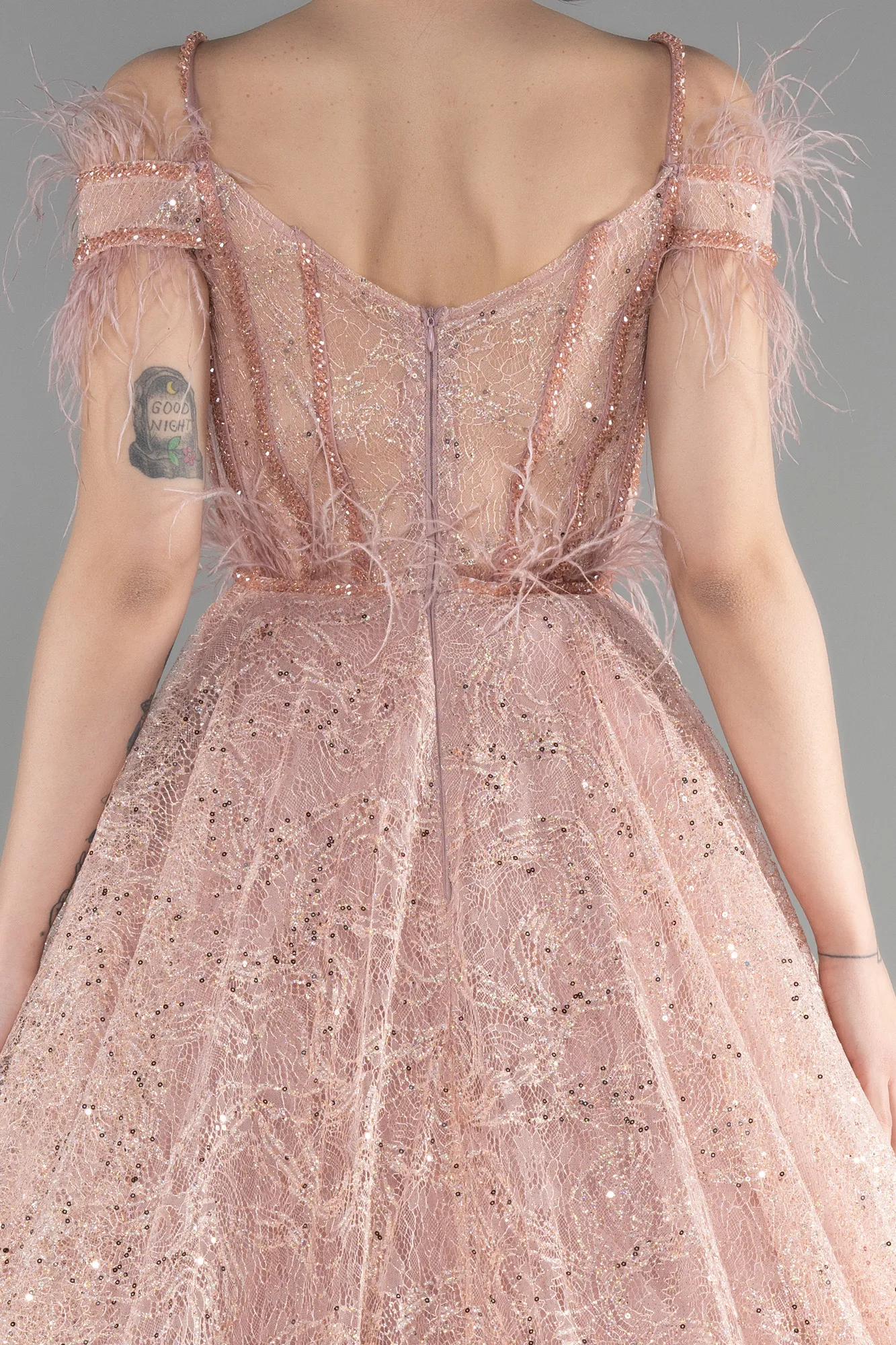 Powder Color-Long Special Design Engagement Dress ABU3555