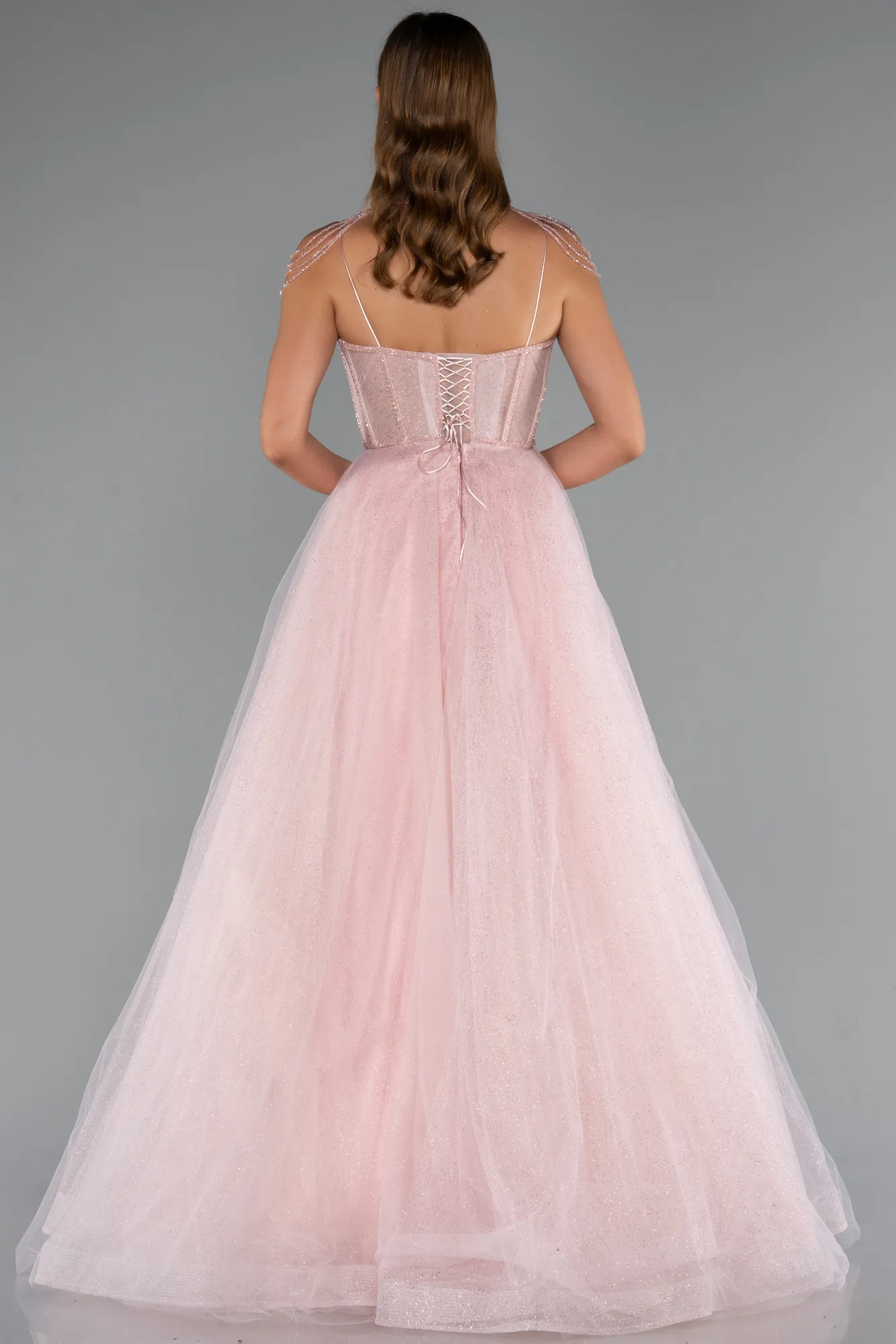 Powder Color-Long Special Design Engagement Dress ABU5583