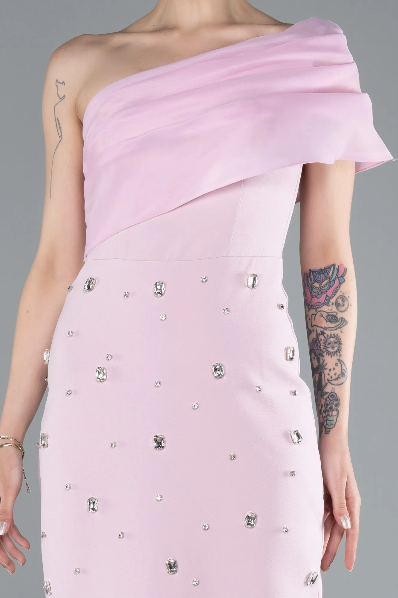 Powder Color-Midi Cocktail Dress ABK2337