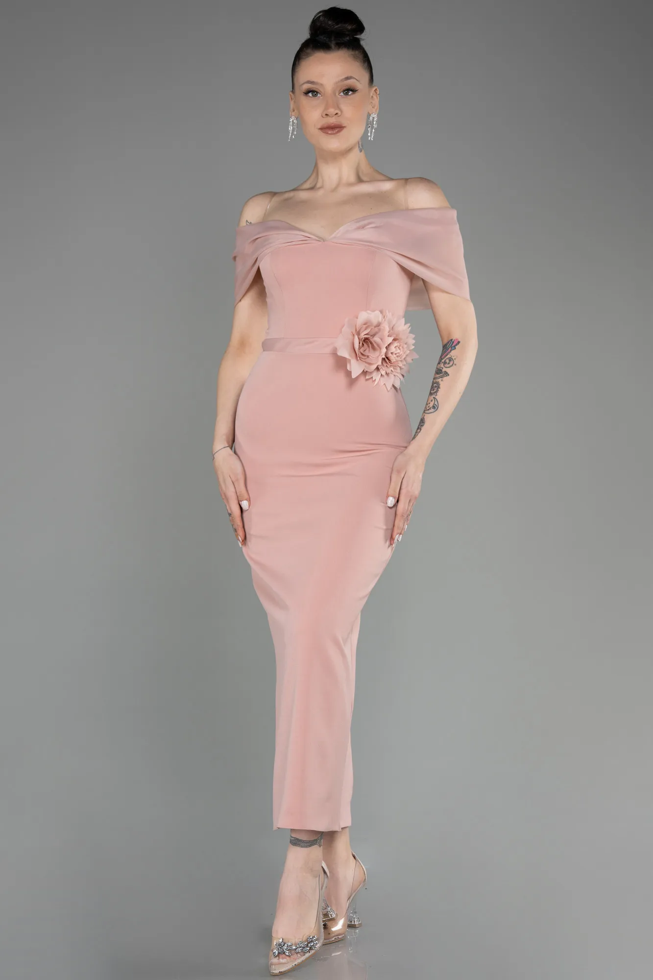 Powder Color-Midi Evening Dress ABK2014