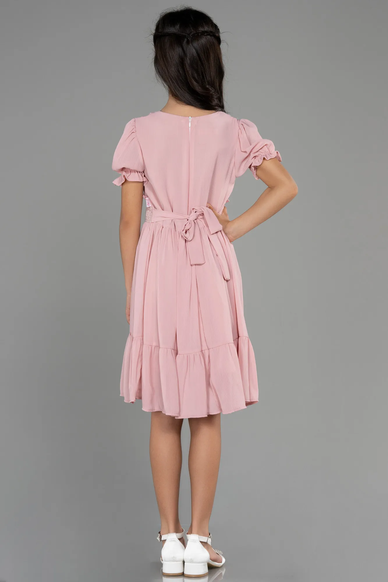 Powder Color-Midi Girl Dress ABK1948