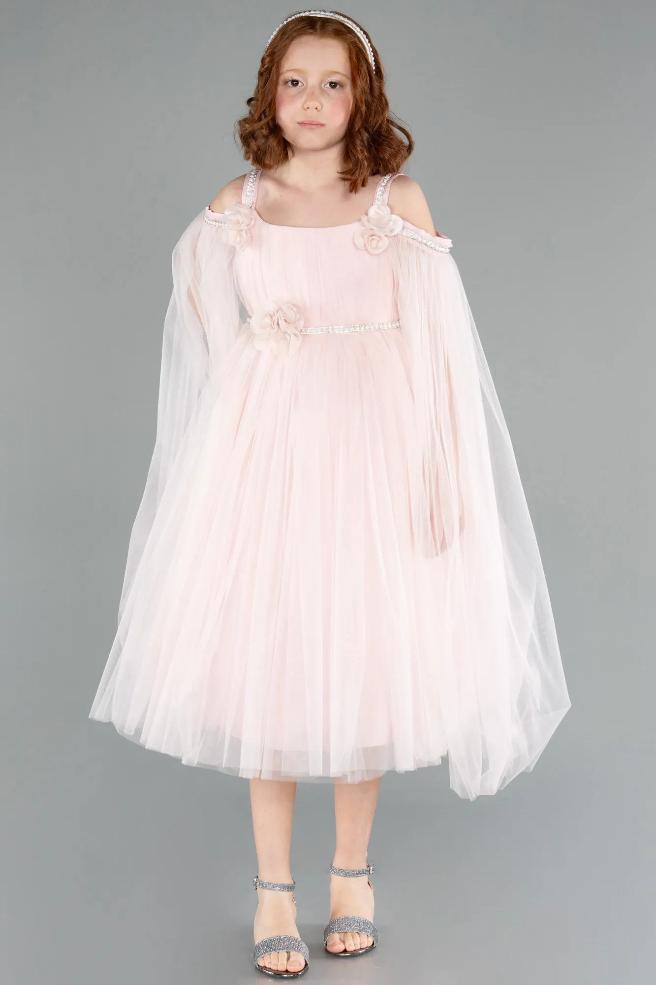 Powder Color-Midi Girl Dress ABK2299