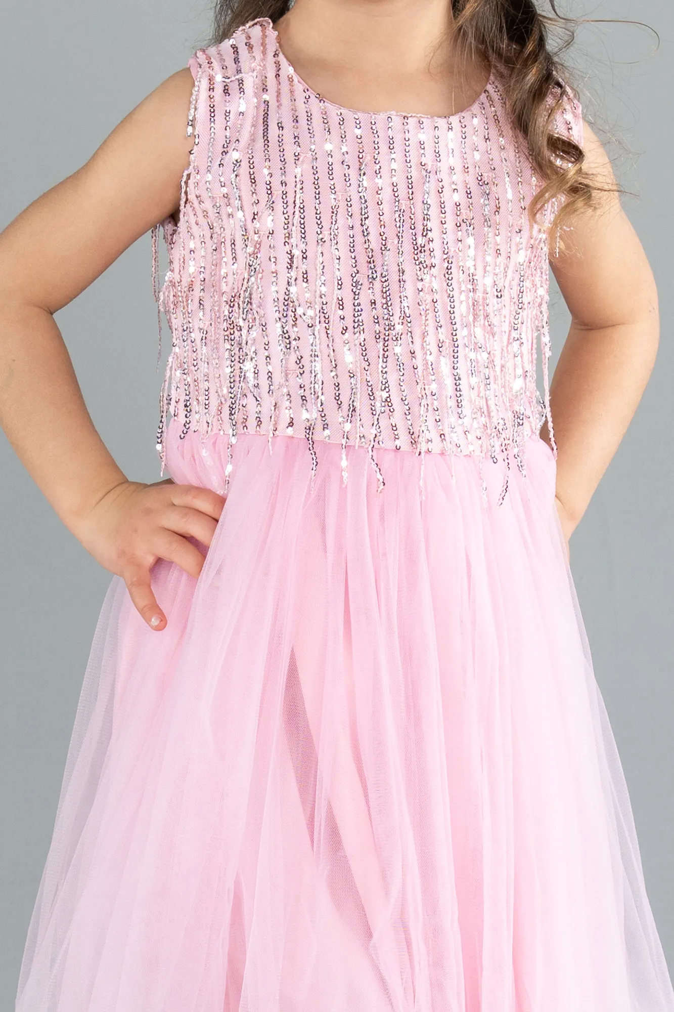 Powder Color-Midi Girl Dress ABK2300