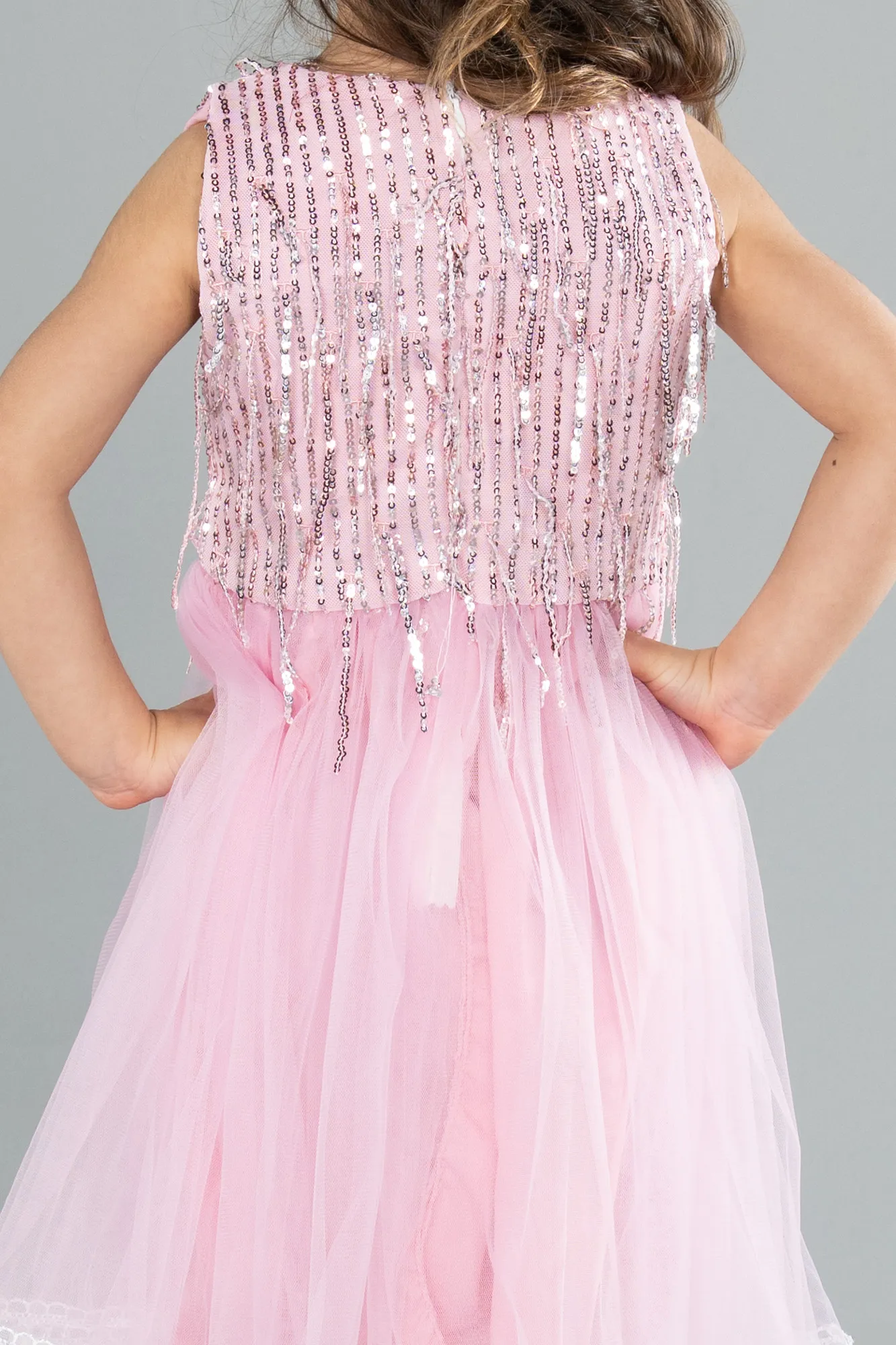 Powder Color-Midi Girl Dress ABK2300