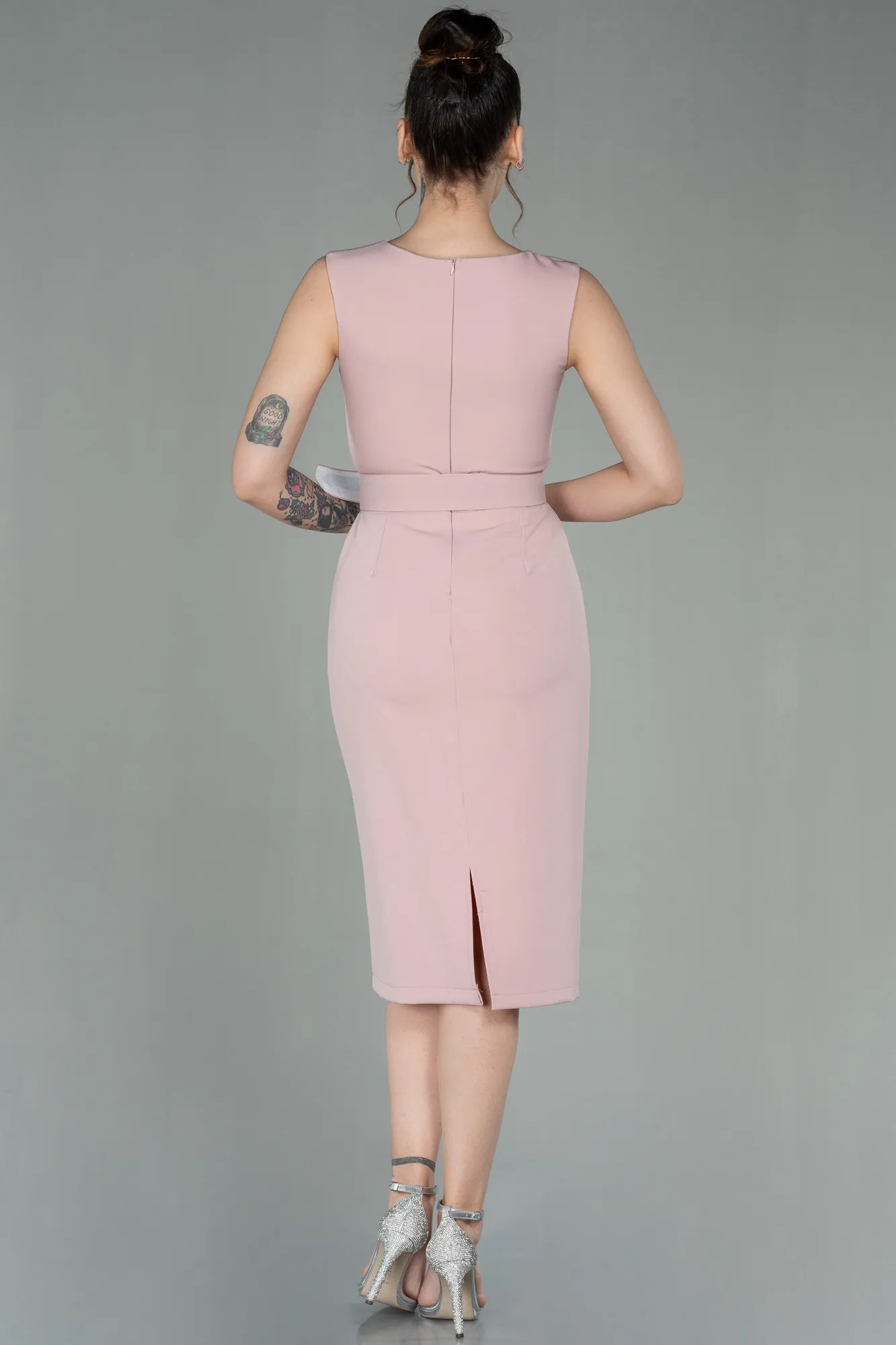 Powder Color-Midi Invitation Dress ABK1045