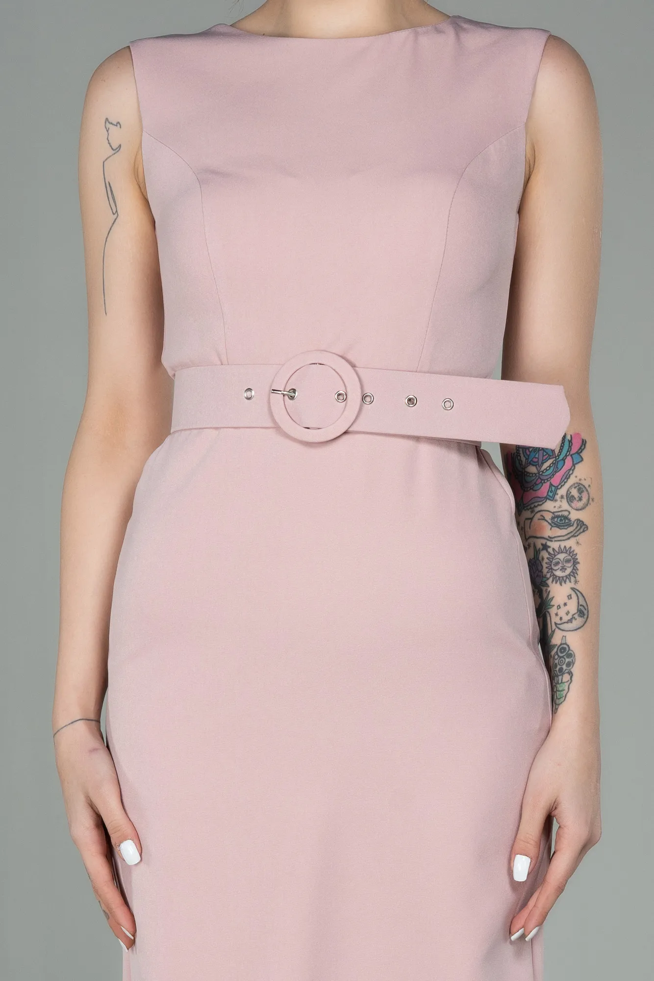 Powder Color-Midi Invitation Dress ABK1045