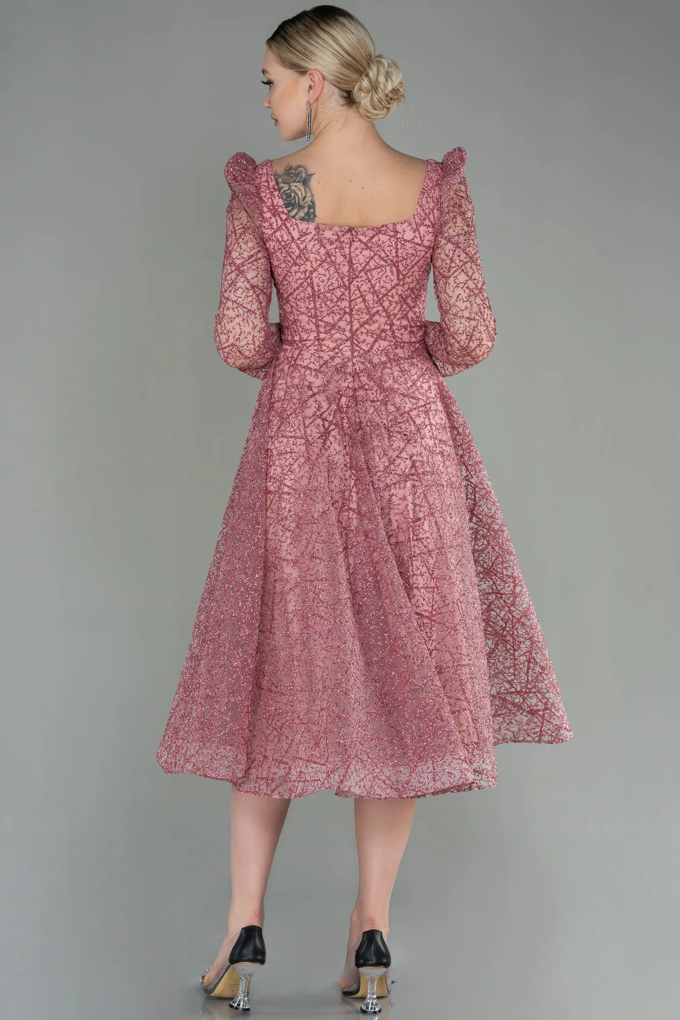 Powder Color-Midi Invitation Dress ABK1668