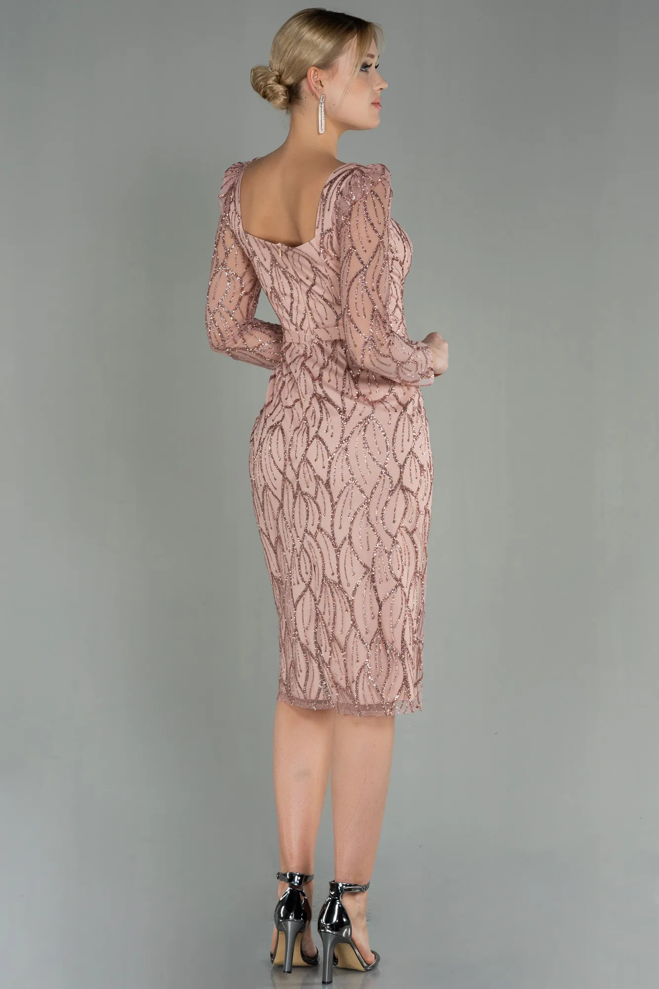 Powder Color-Midi Invitation Dress ABK1720