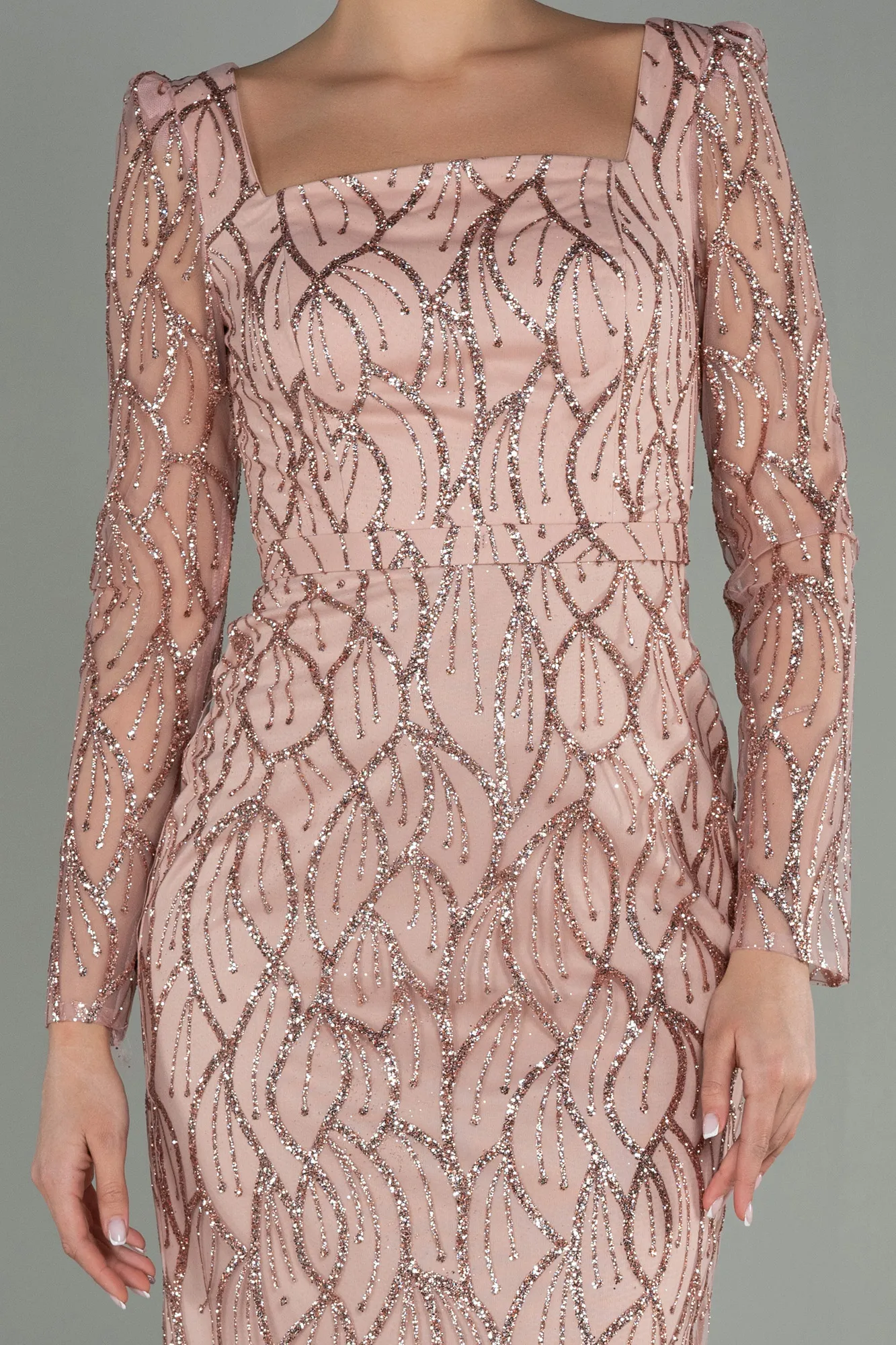 Powder Color-Midi Invitation Dress ABK1720