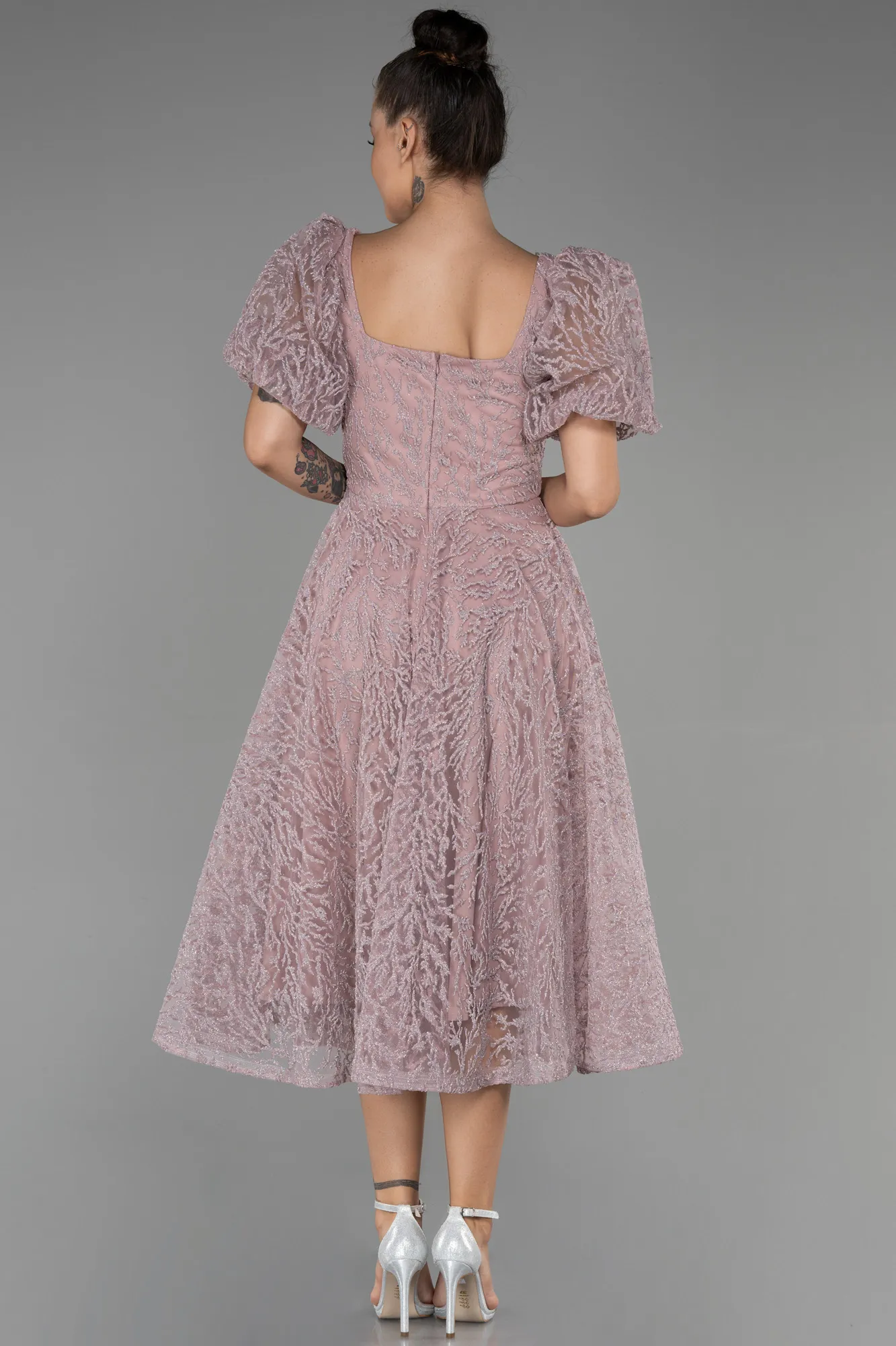 Powder Color-Midi Invitation Dress ABK1724