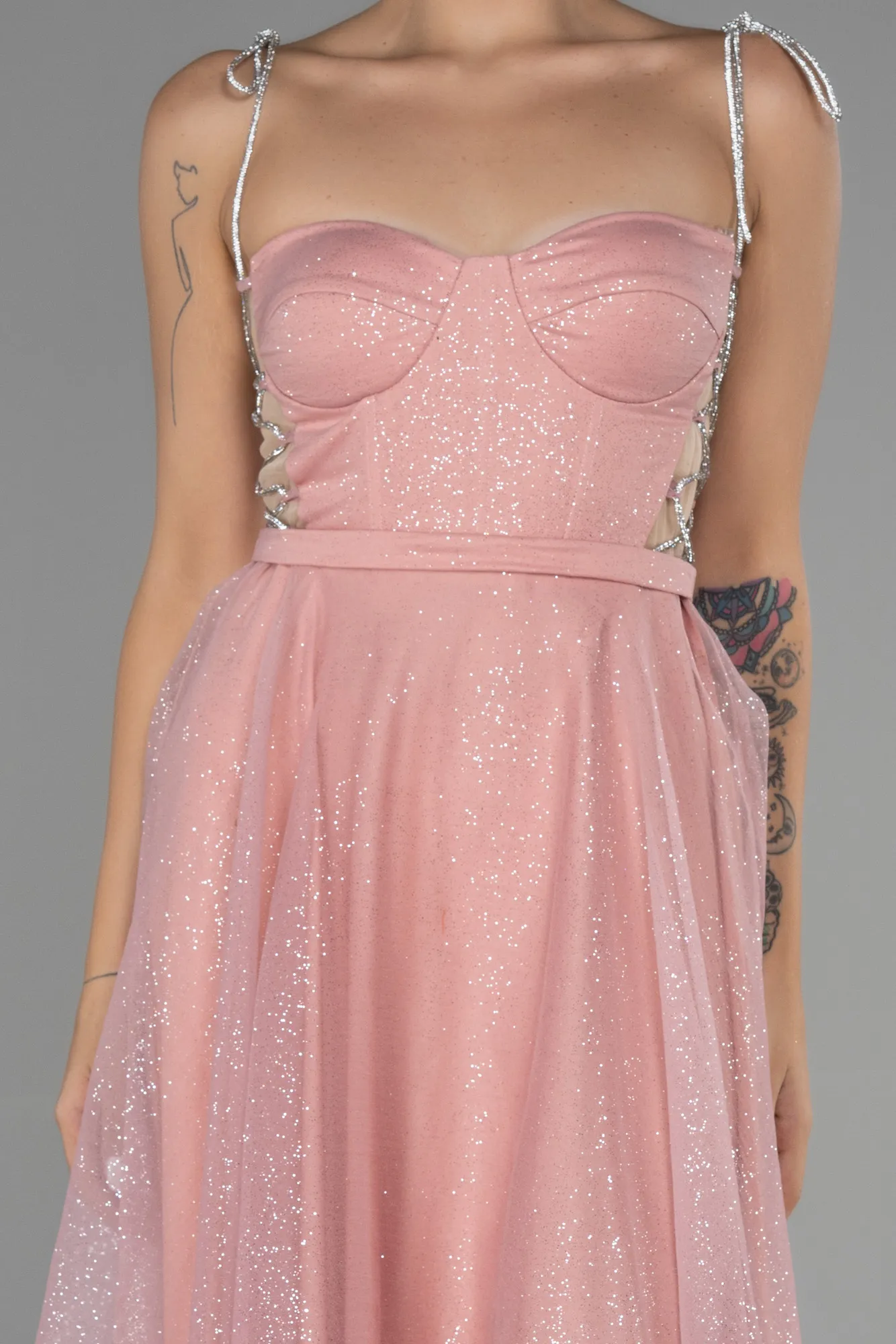 Powder Color-Midi Invitation Dress ABK1844