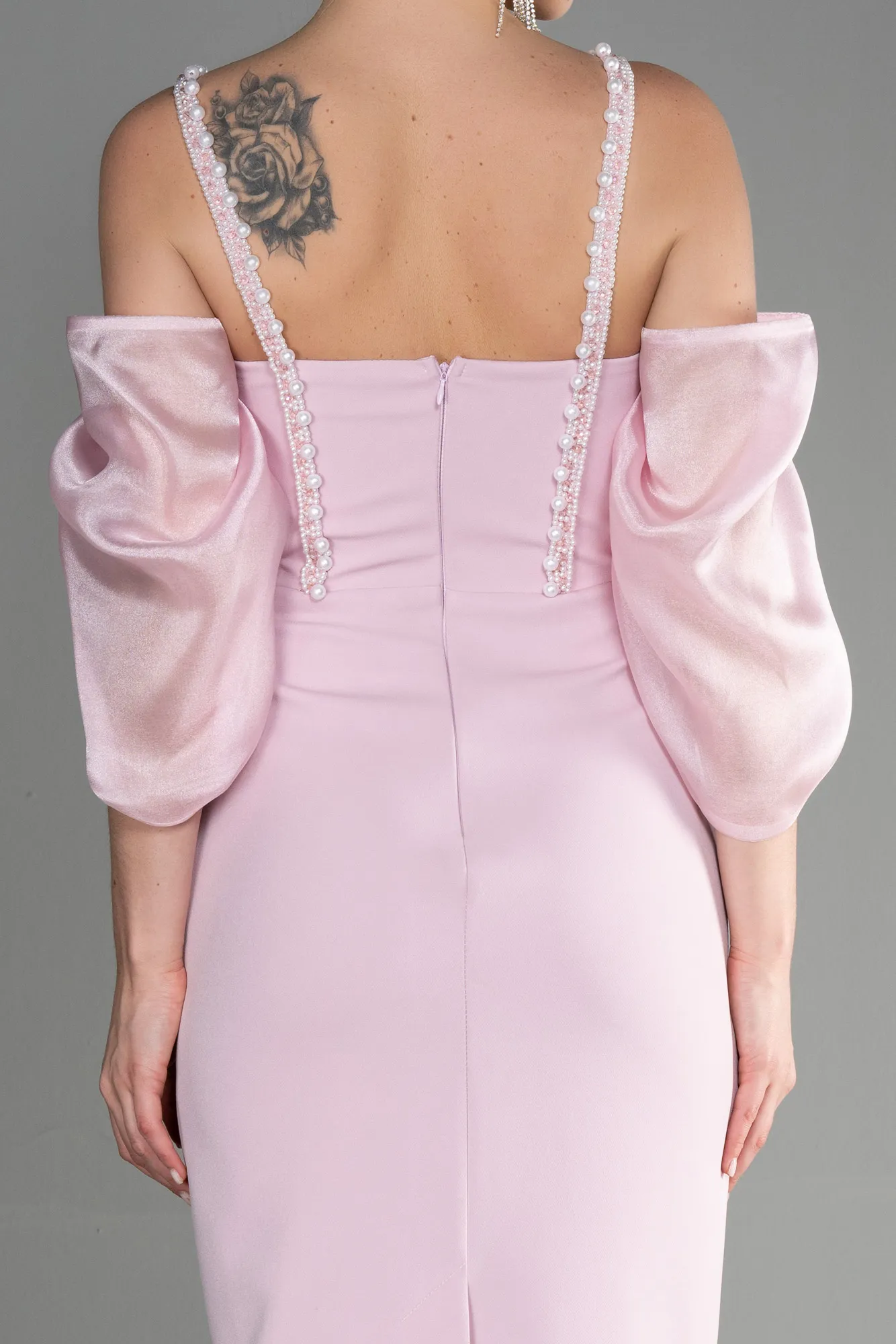 Powder Color-Midi Invitation Dress ABK1906