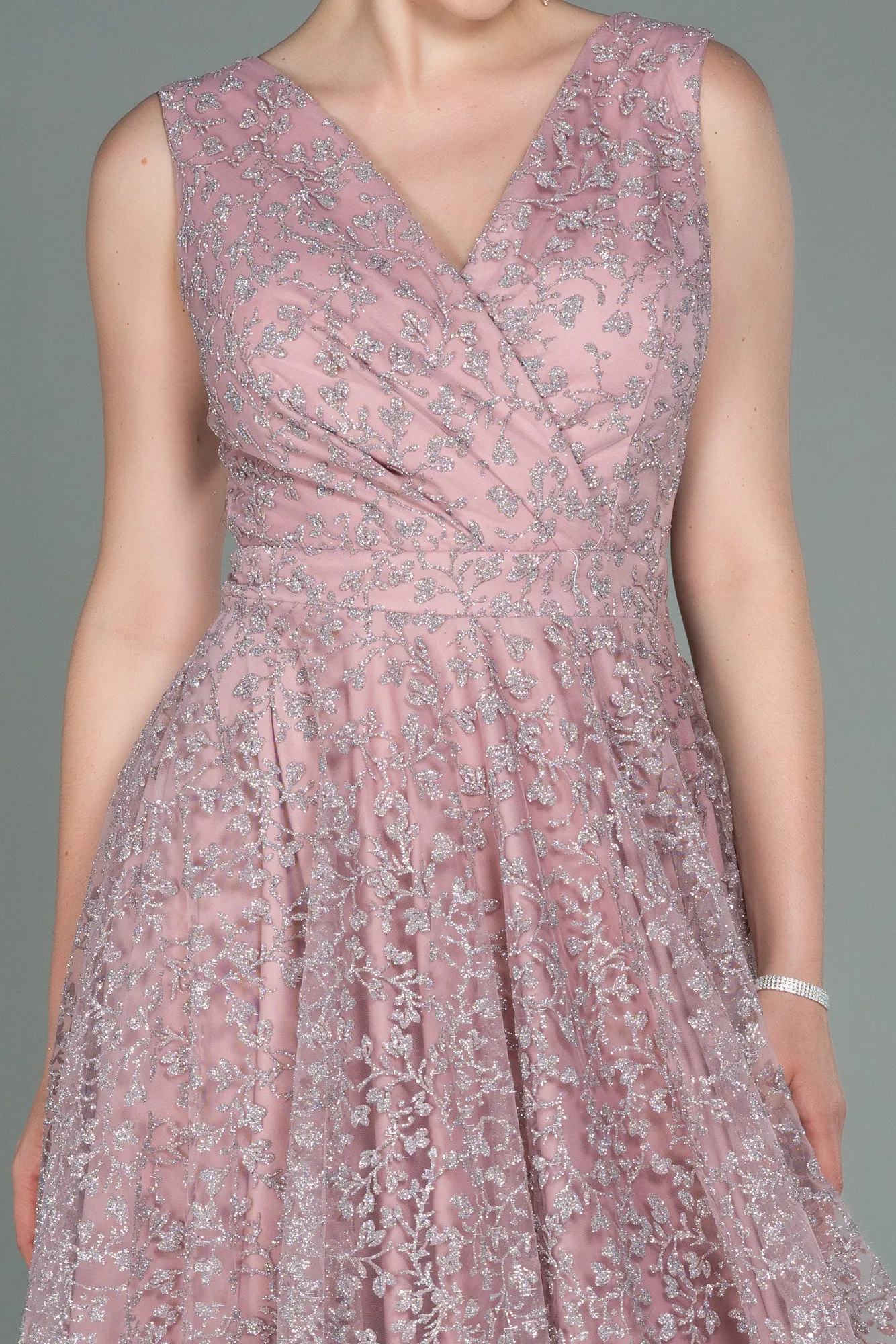 Powder Color-Midi Night Dress ABK1794