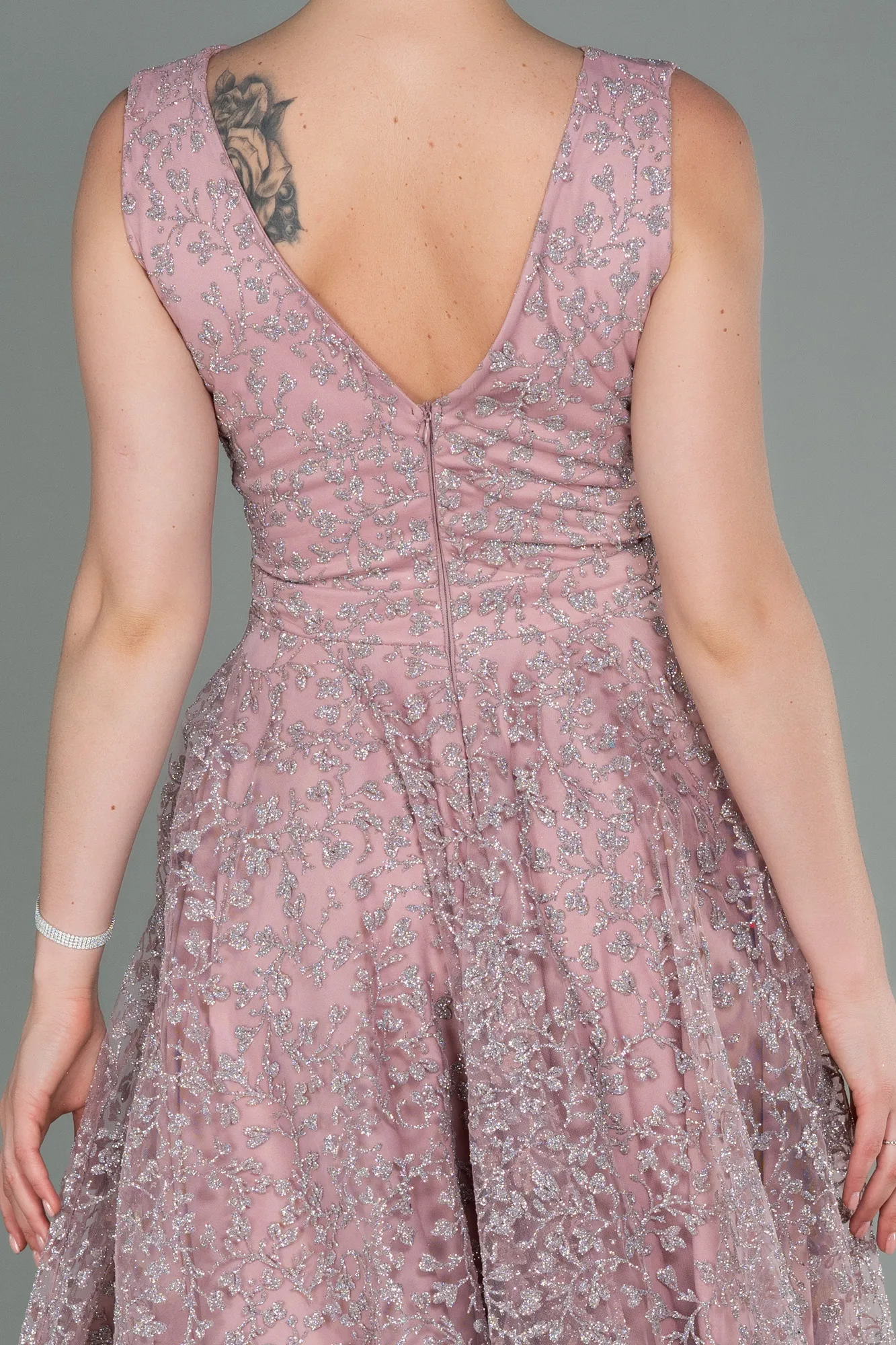 Powder Color-Midi Night Dress ABK1794