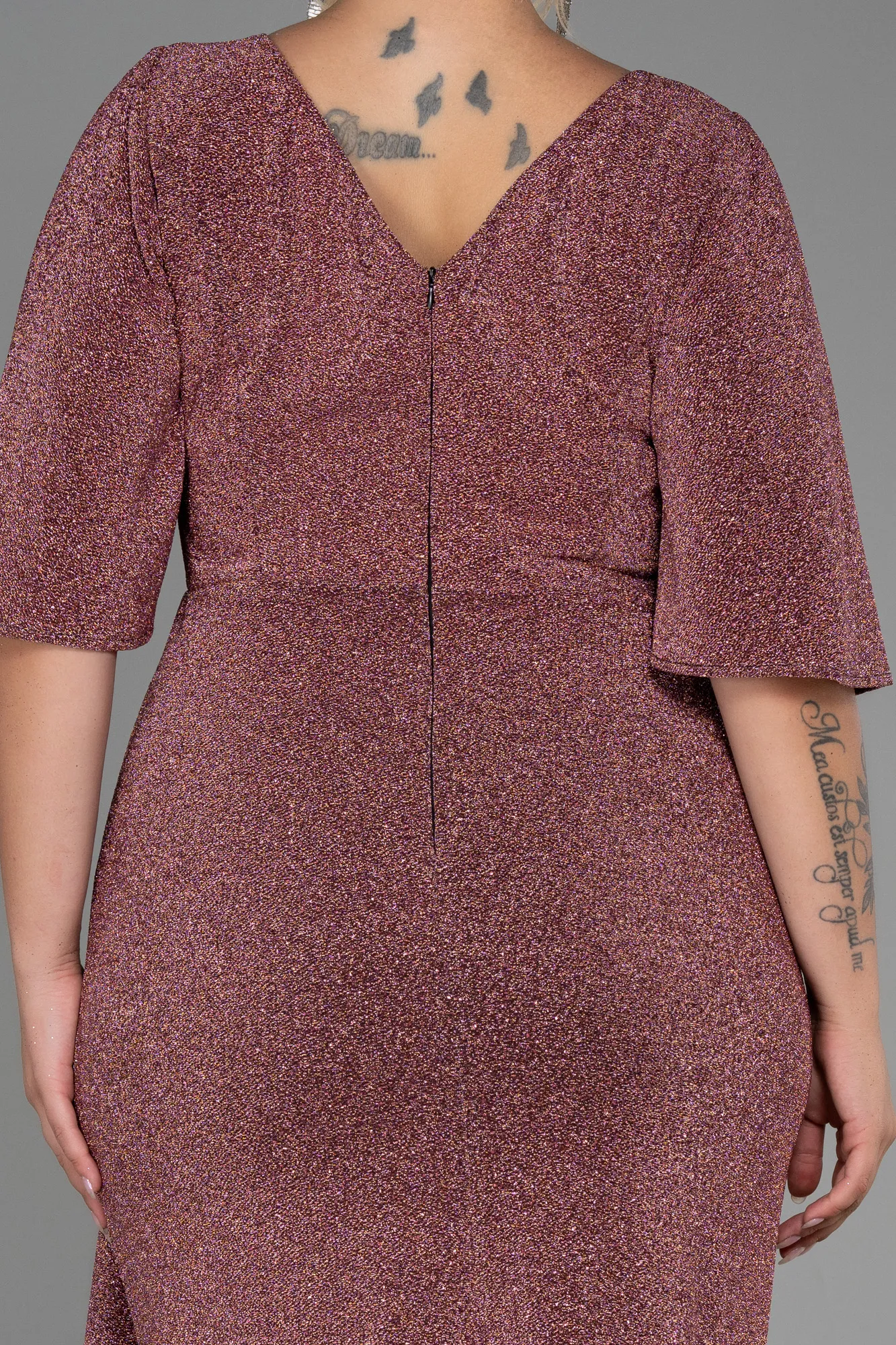 Powder Color-Midi Oversized Evening Dress ABK1625