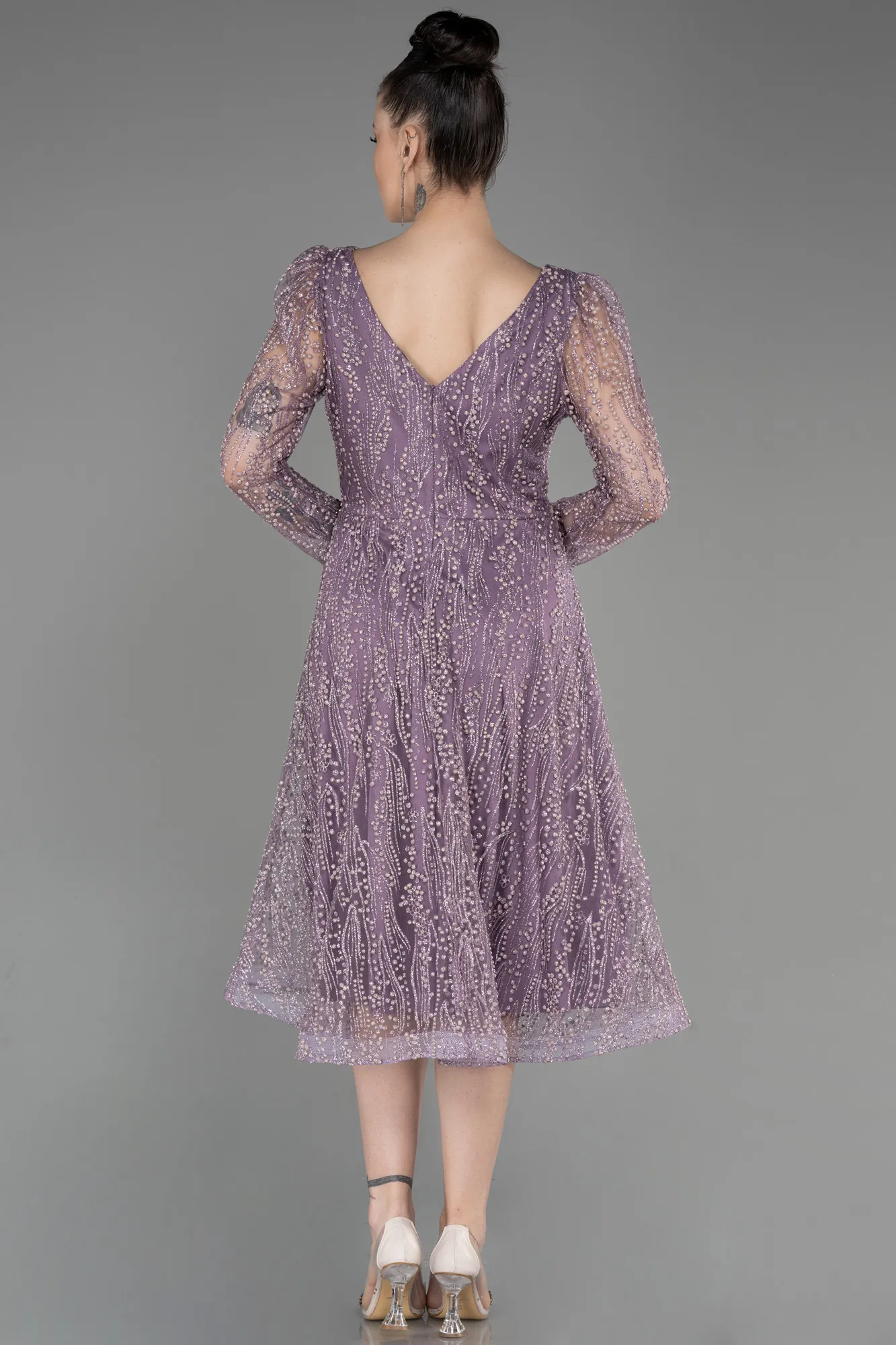 Powder Color-Midi Party Dress ABK1990