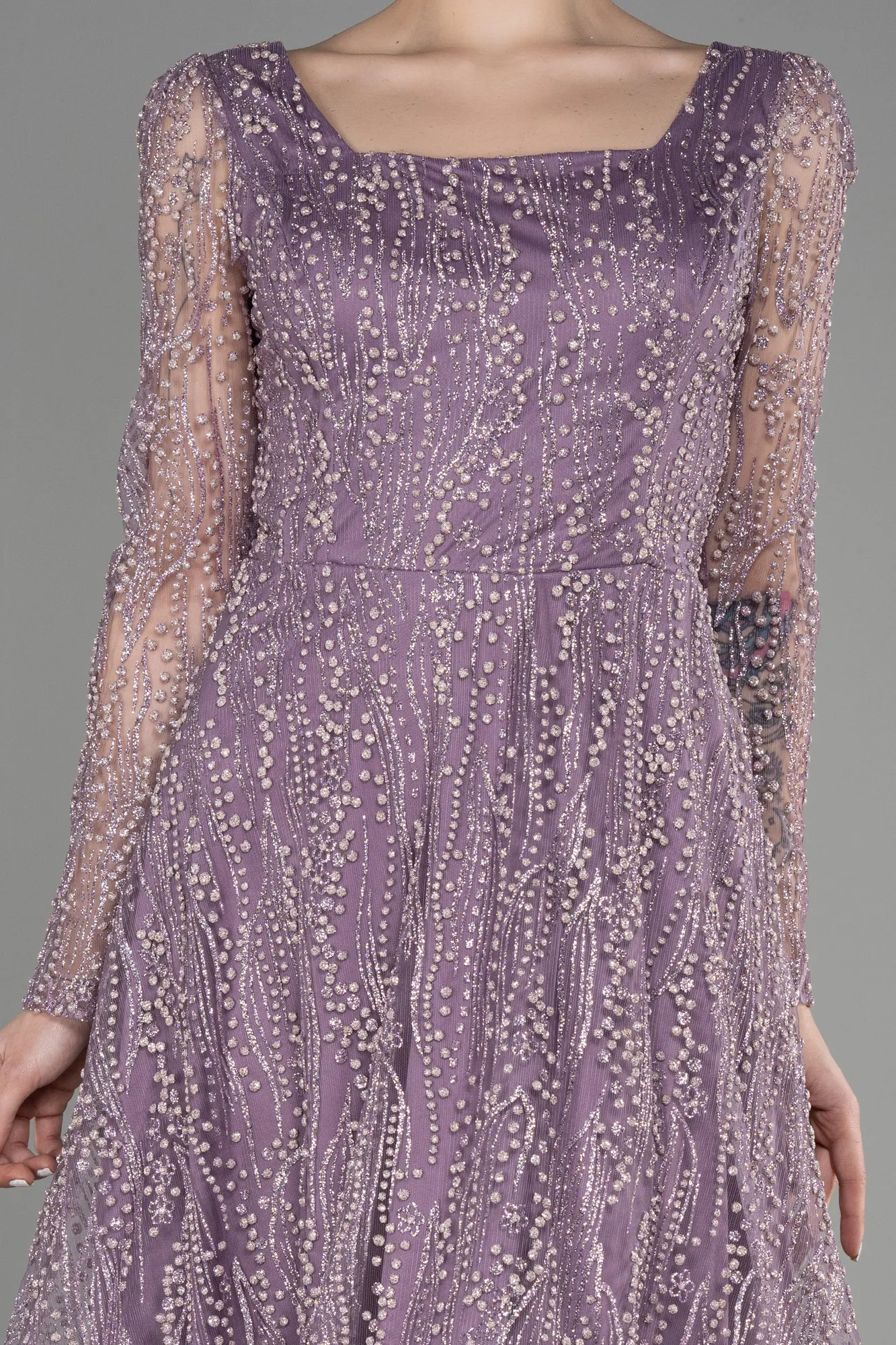 Powder Color-Midi Party Dress ABK1990