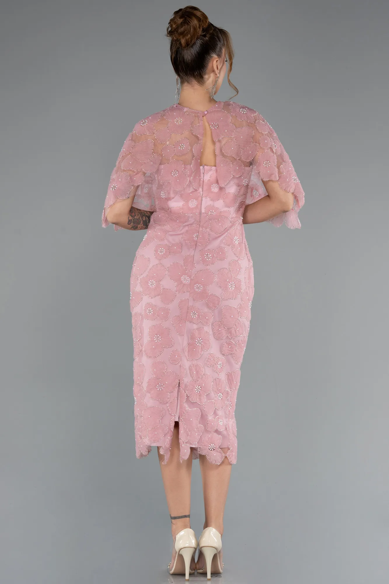 Powder Color-Midi Party Dress ABK2452