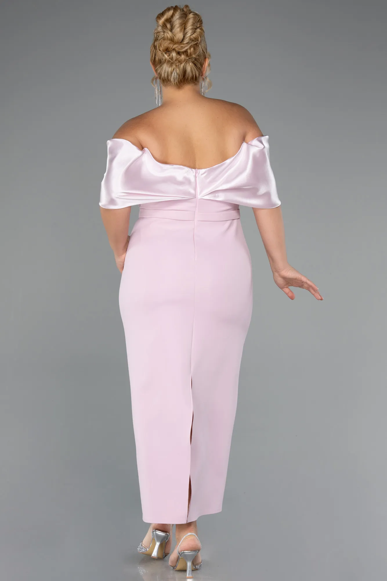 Powder Color-Midi Plus Size Cocktail Dress ABK2379
