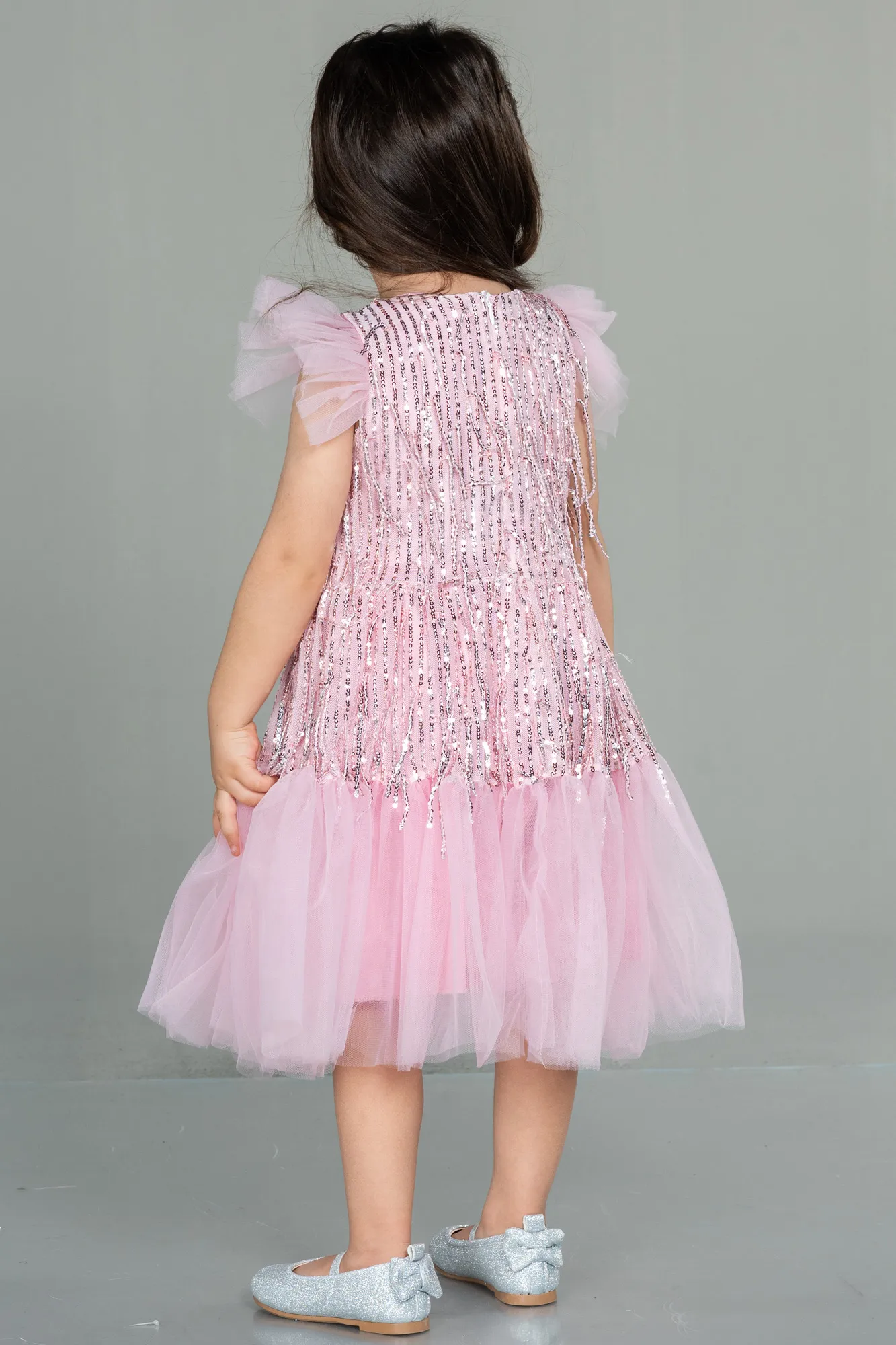 Powder Color-Midi Scaly Girl Dress ABK1718