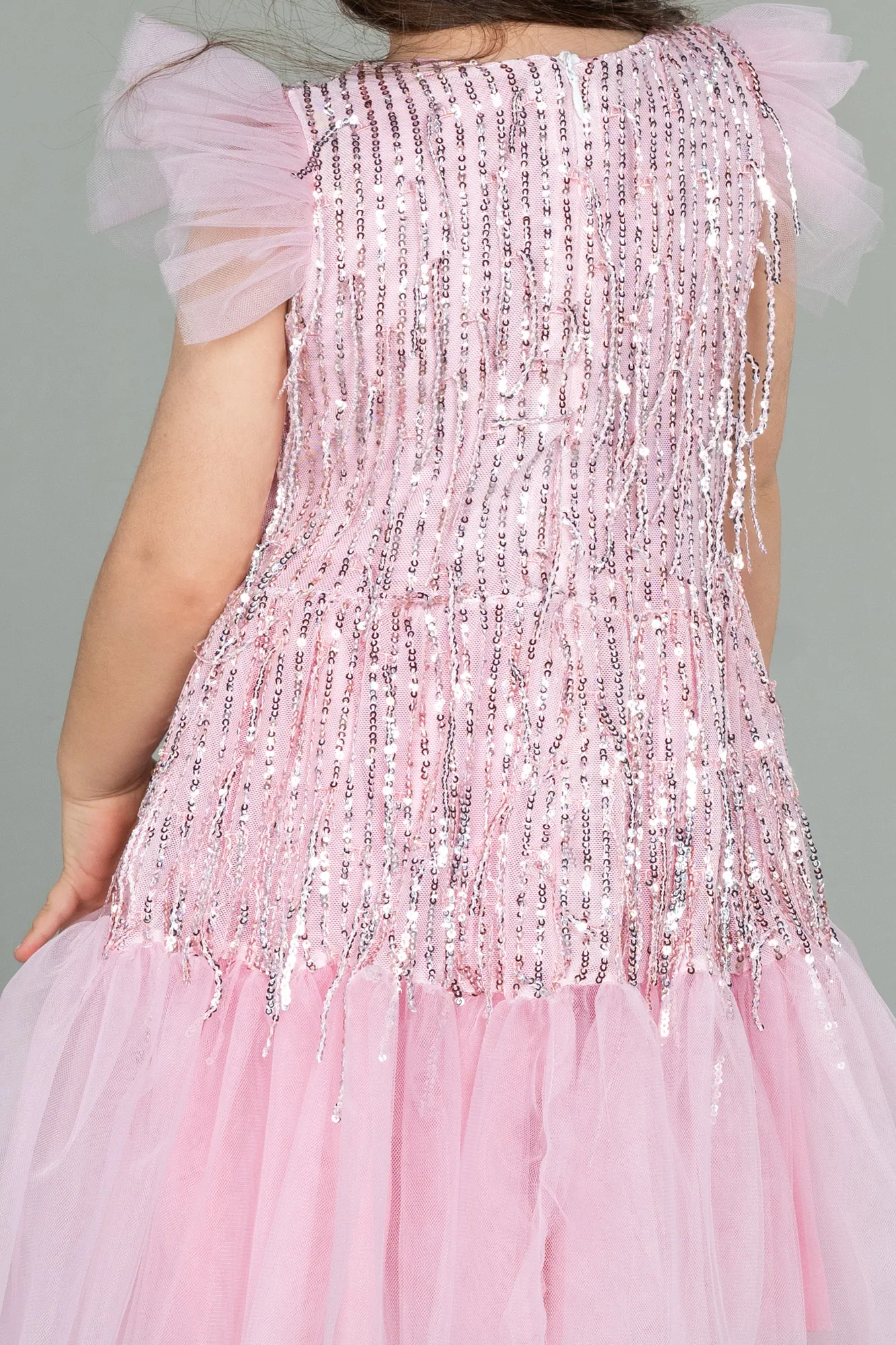 Powder Color-Midi Scaly Girl Dress ABK1718