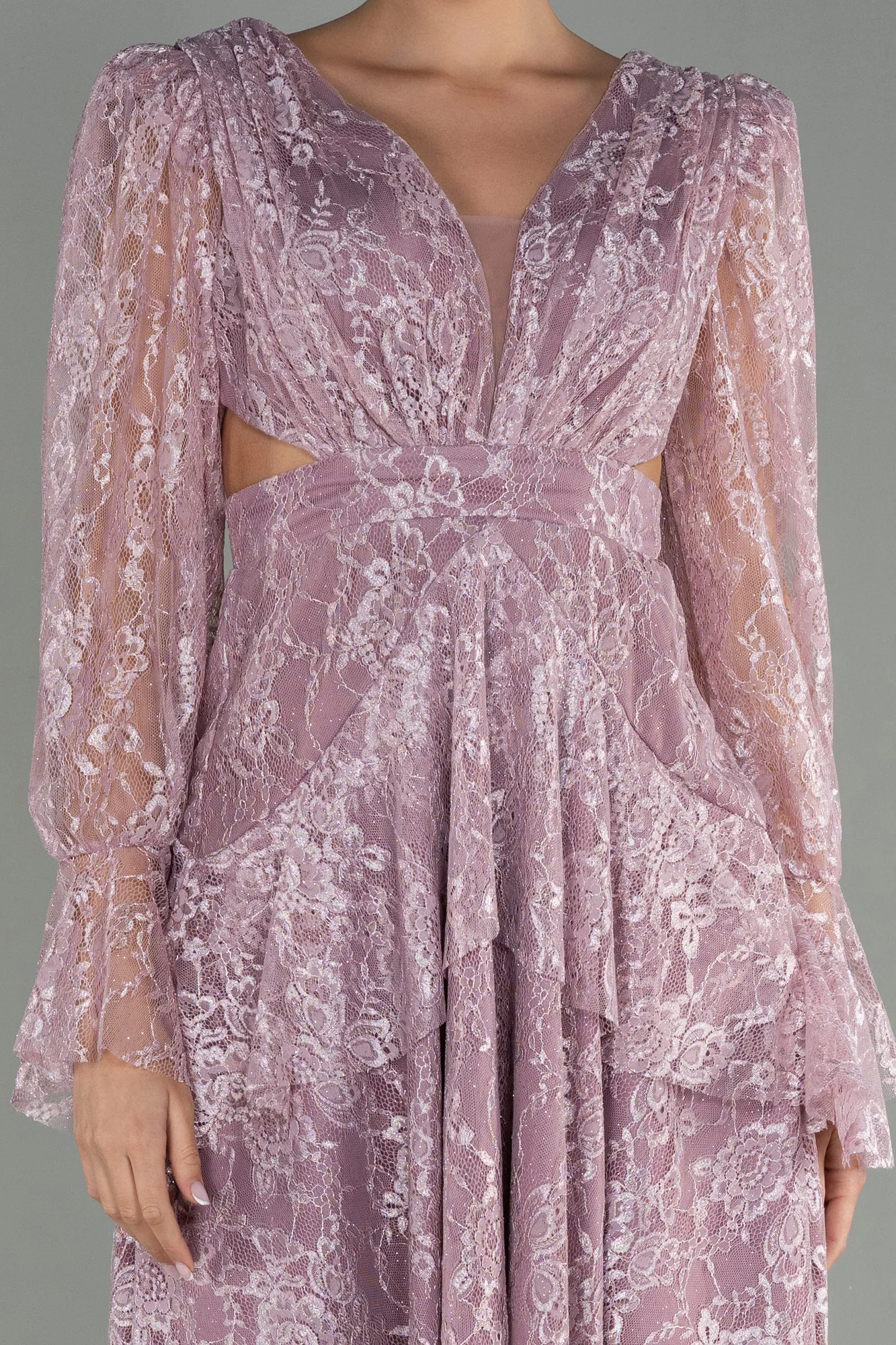 Powder Color-Short Dantelle Invitation Dress ABK1699