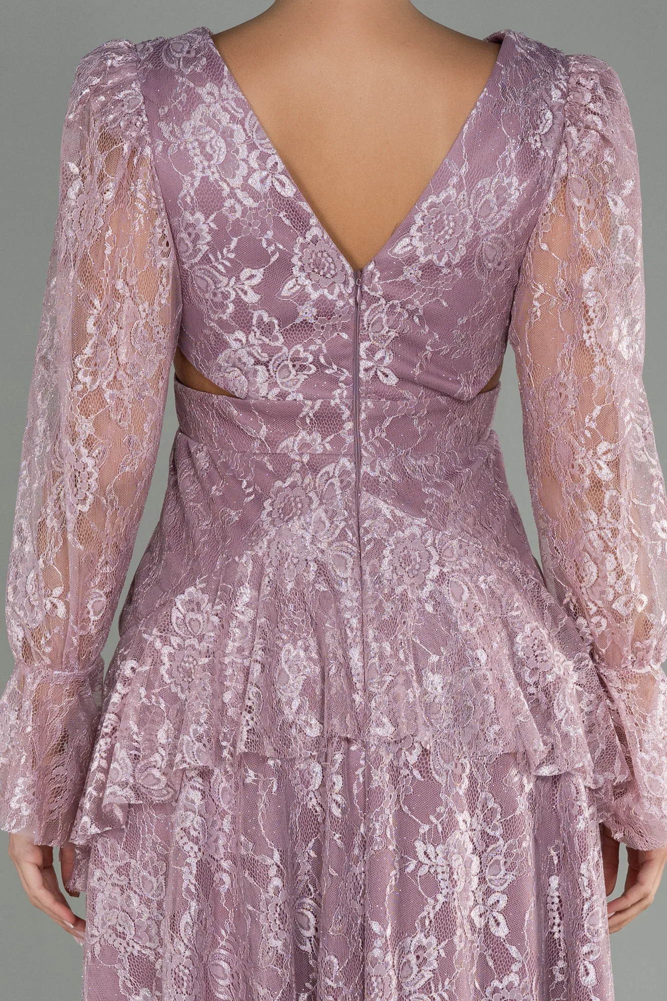 Powder Color-Short Dantelle Invitation Dress ABK1699