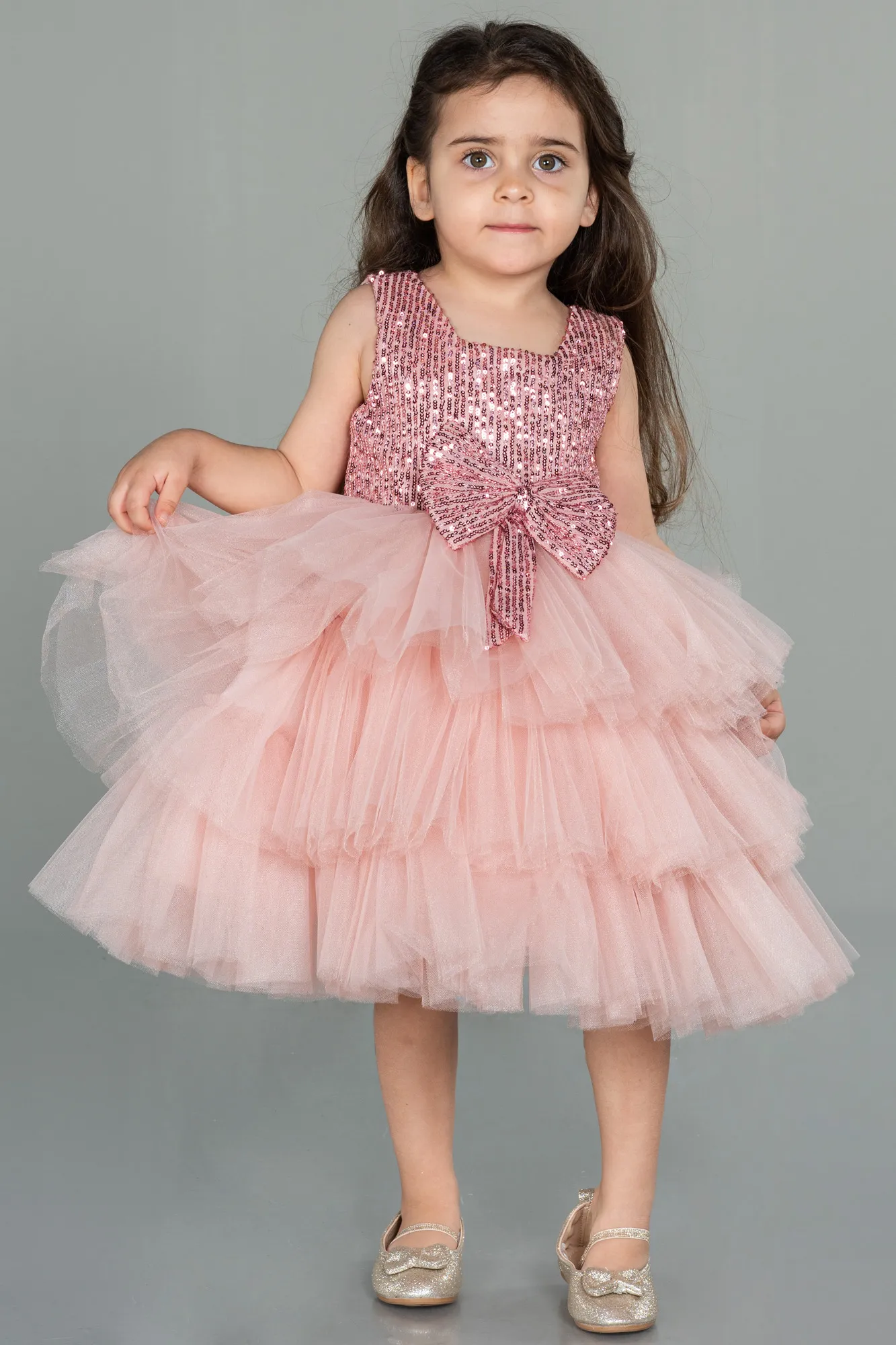 Powder Color-Short Girl Dress ABK1705