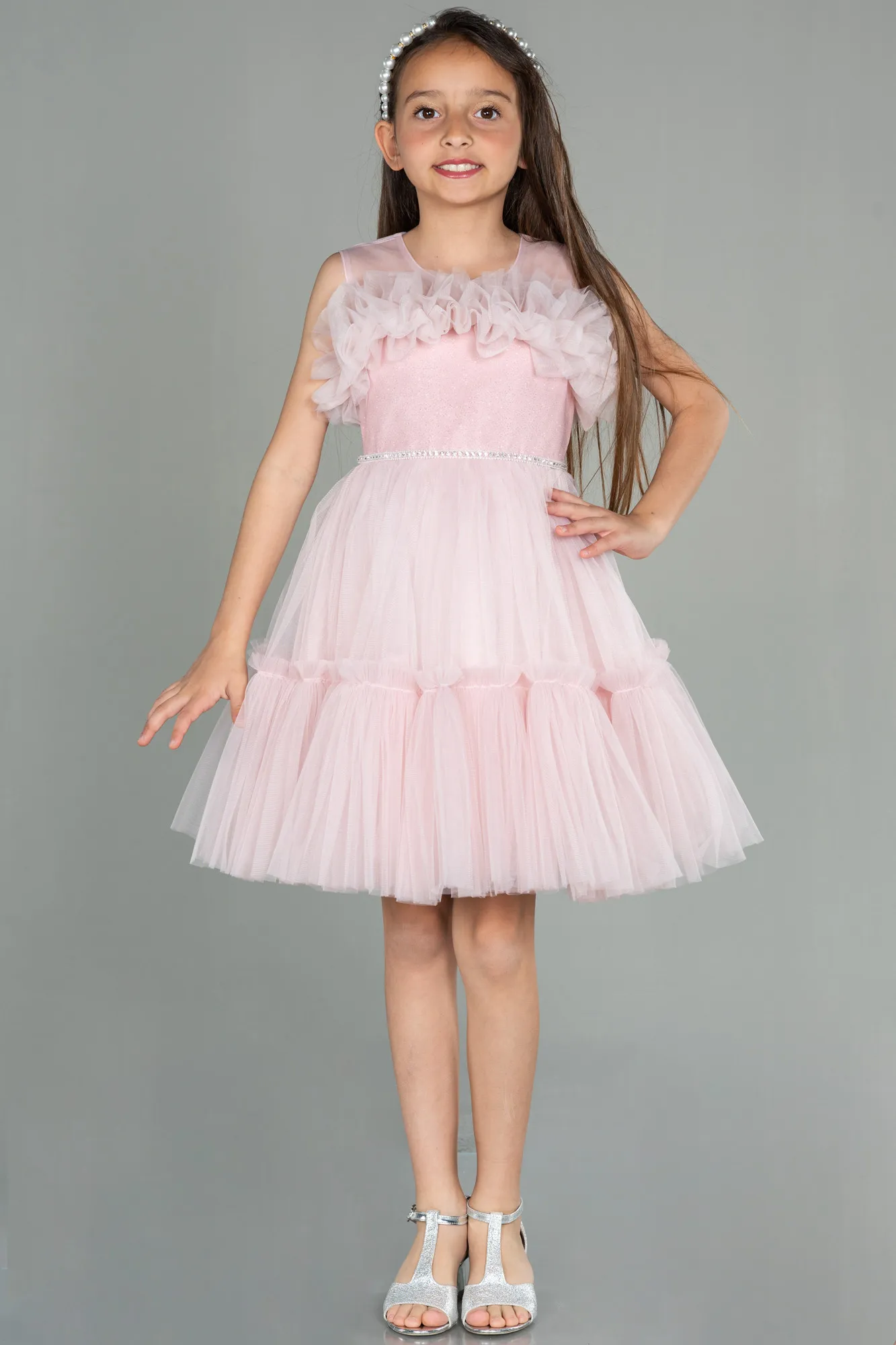 Powder Color-Short Girl Dress ABK1707