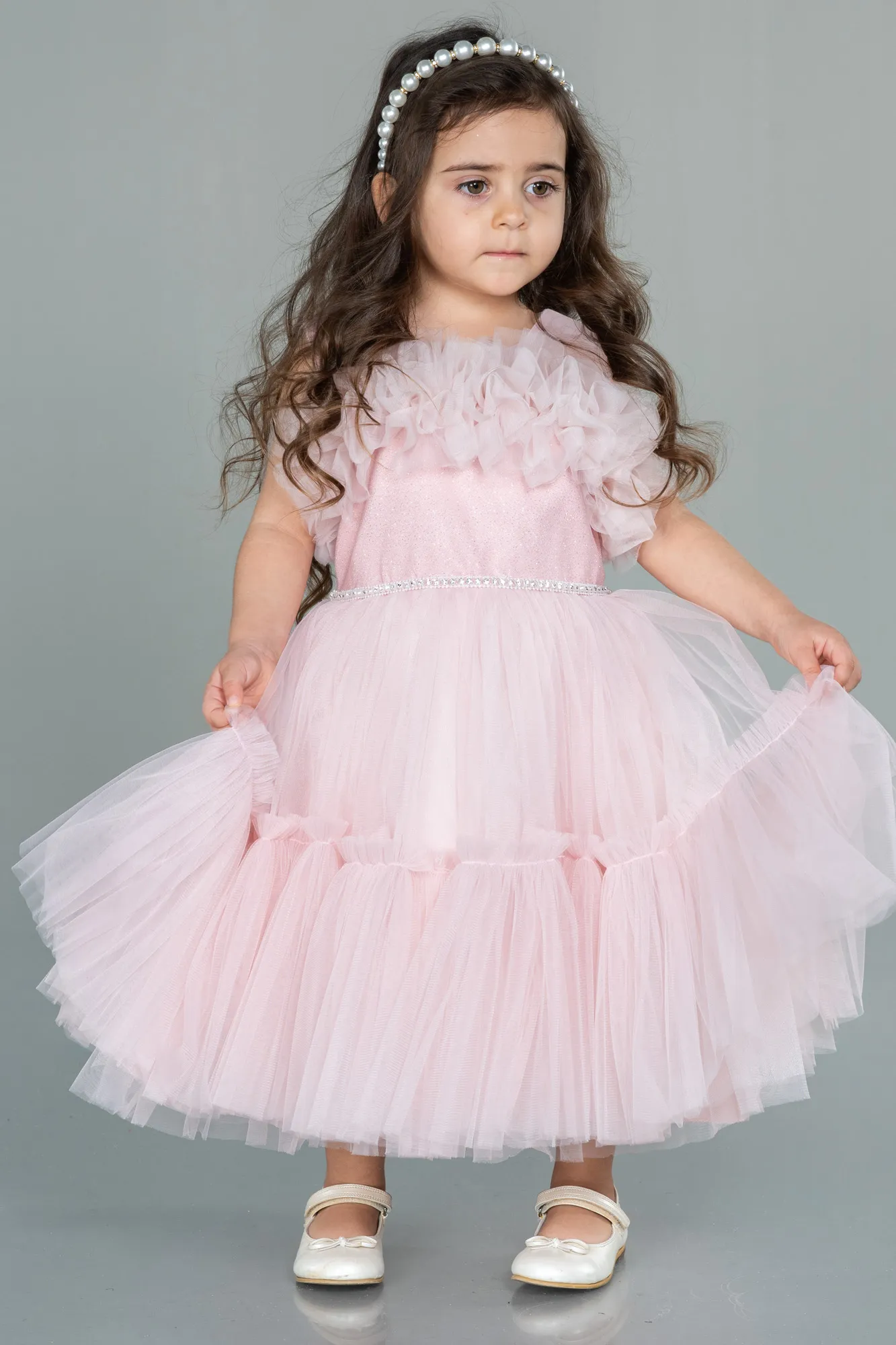 Powder Color-Short Girl Dress ABK1707