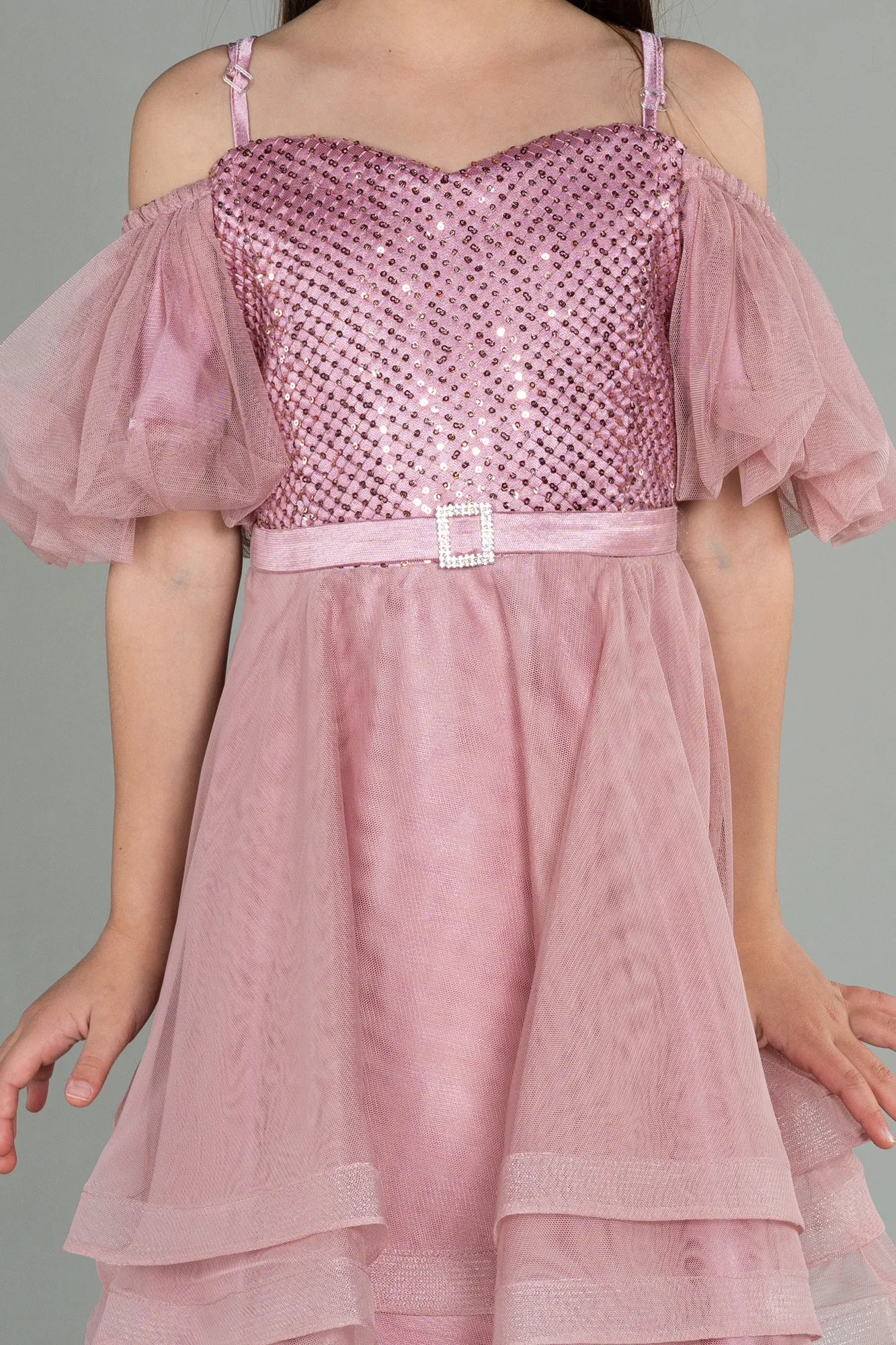 Powder Color-Short Girl Dress ABK1715