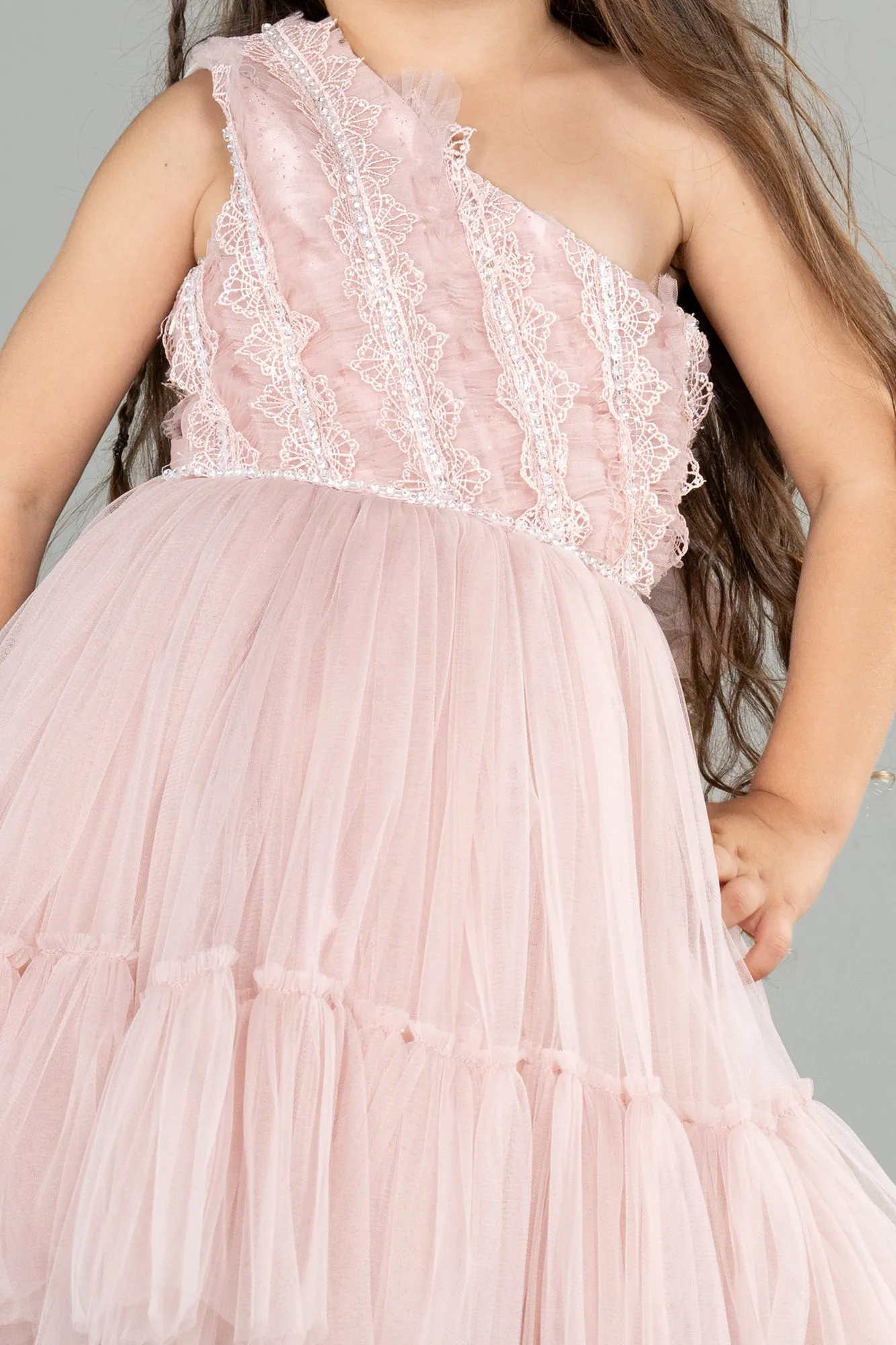 Powder Color-Short Girl Dress ABK1765