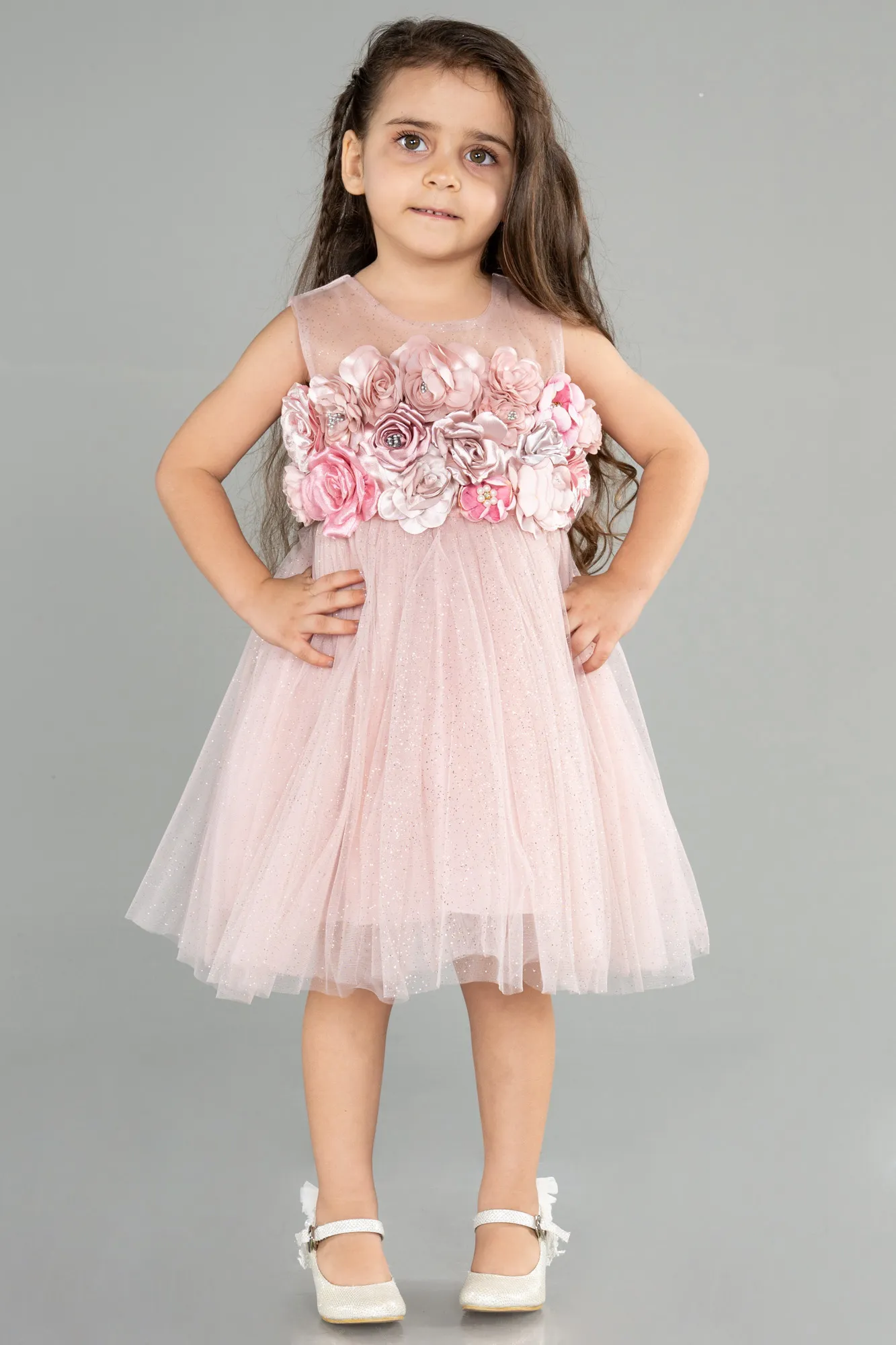 Powder Color-Short Girl Dress ABK1766
