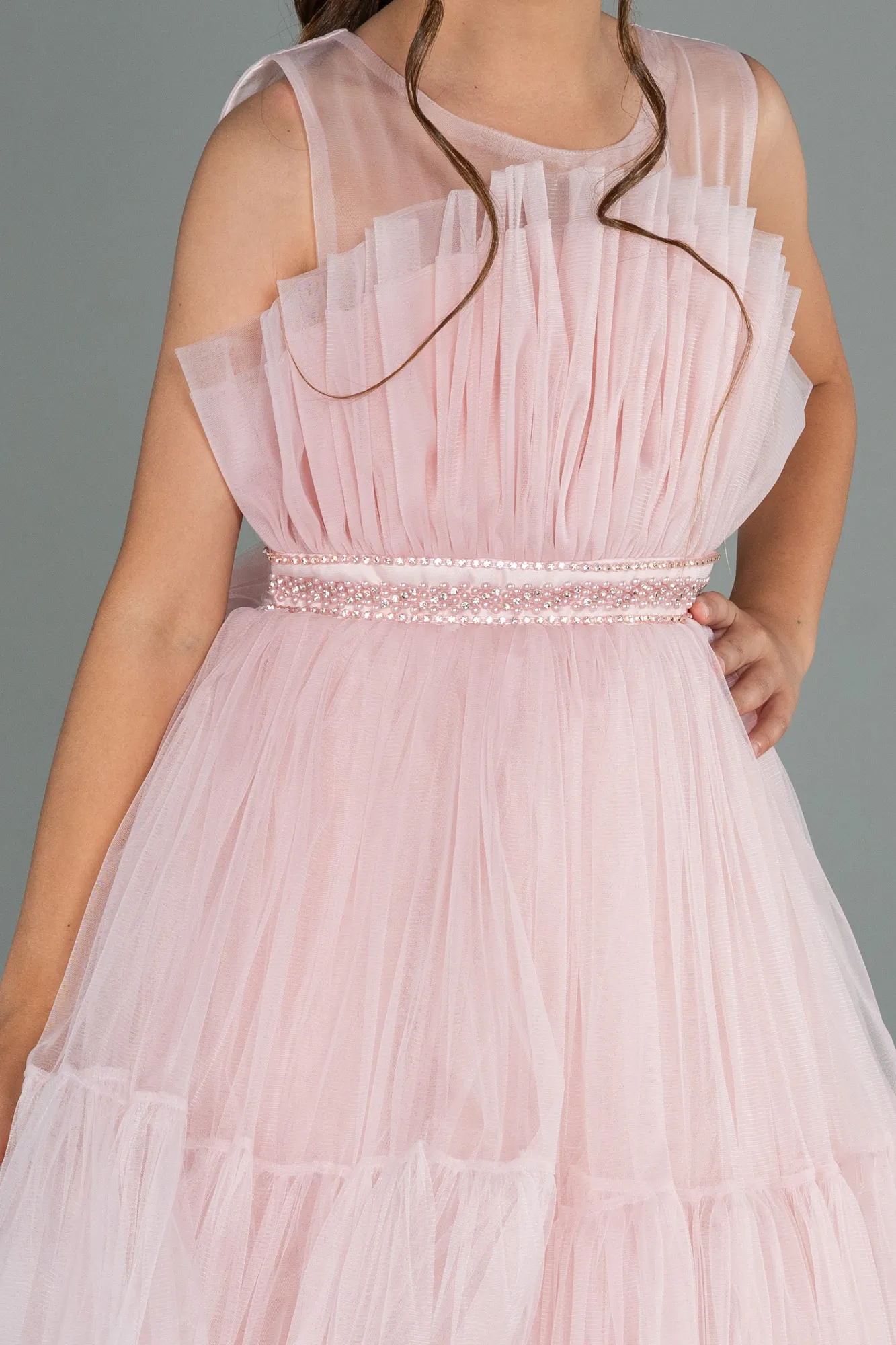 Powder Color-Short Girl Dress ABK1767