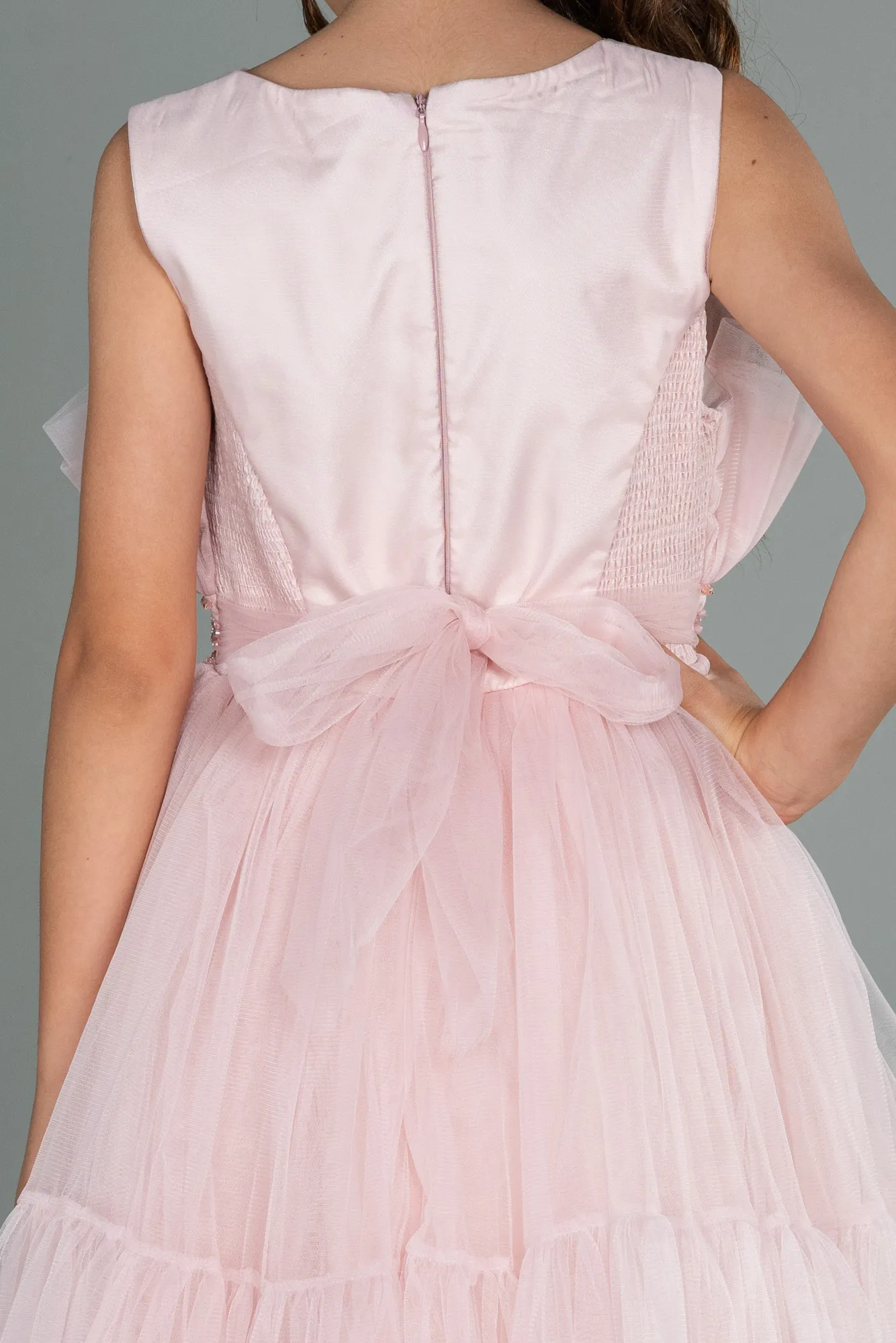 Powder Color-Short Girl Dress ABK1767