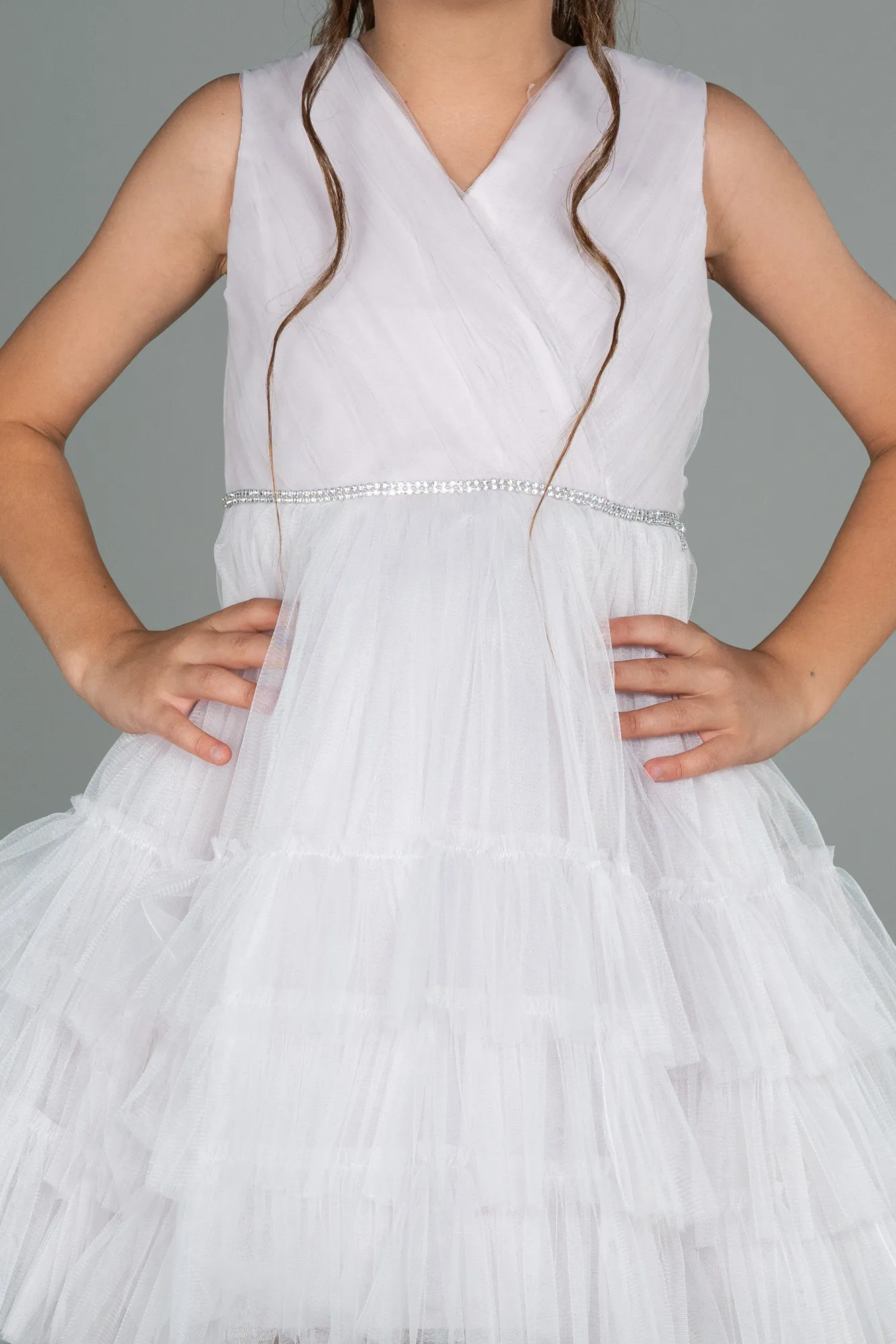 Powder Color-Short Girl Dress ABK1769