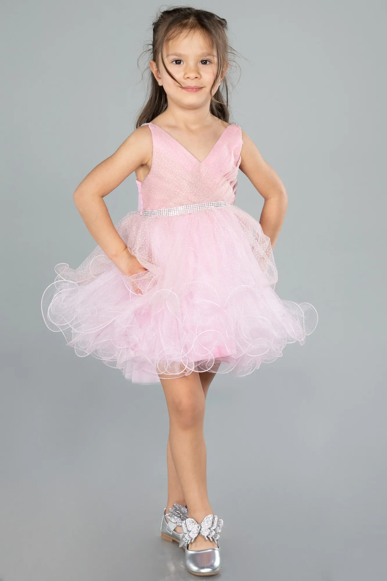 Powder Color-Short Girl Dress ABK2142