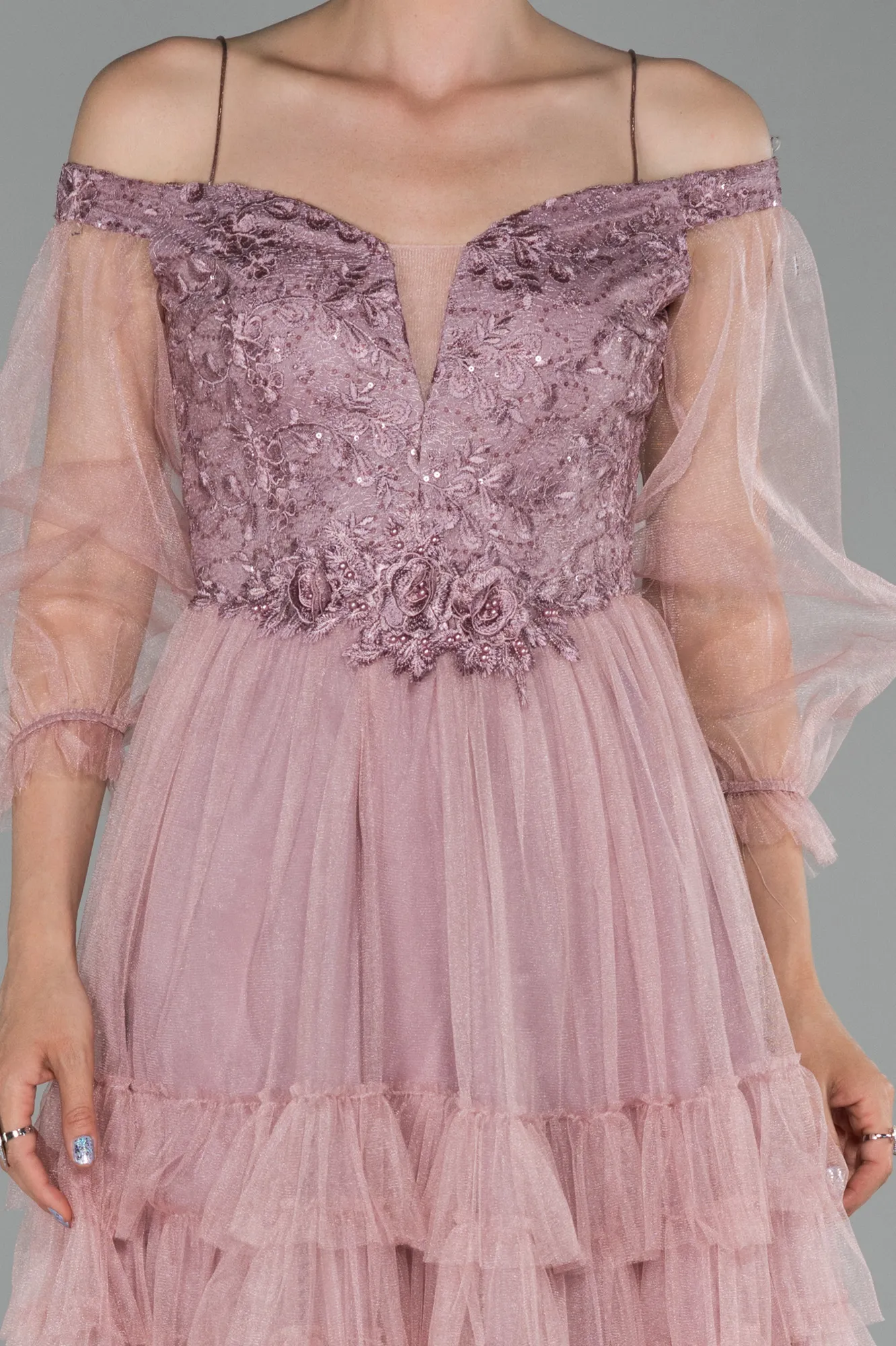 Powder Color-Short Invitation Dress ABK992