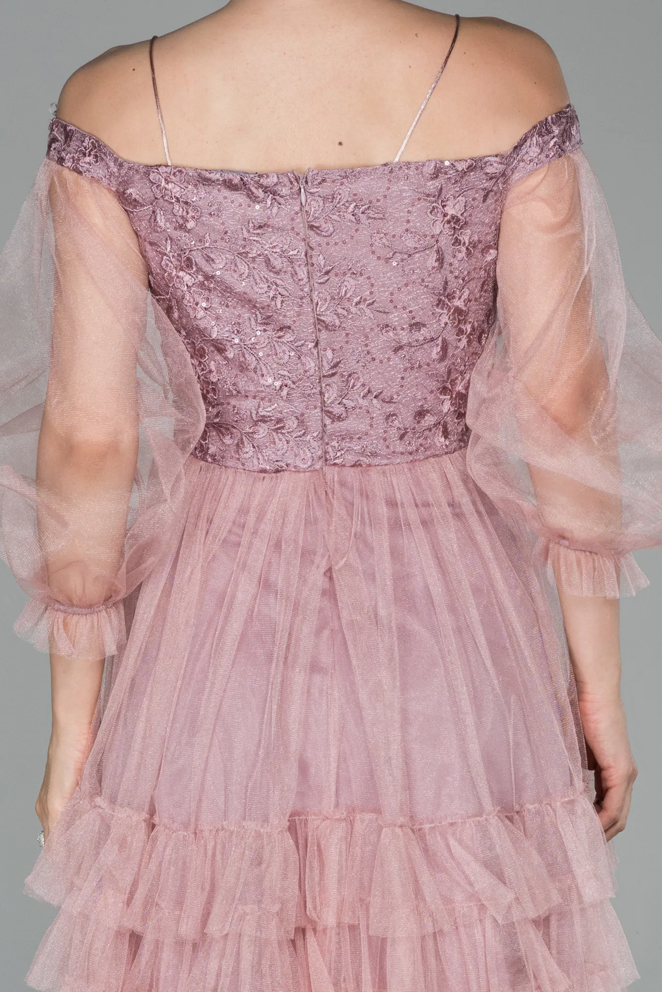 Powder Color-Short Invitation Dress ABK992