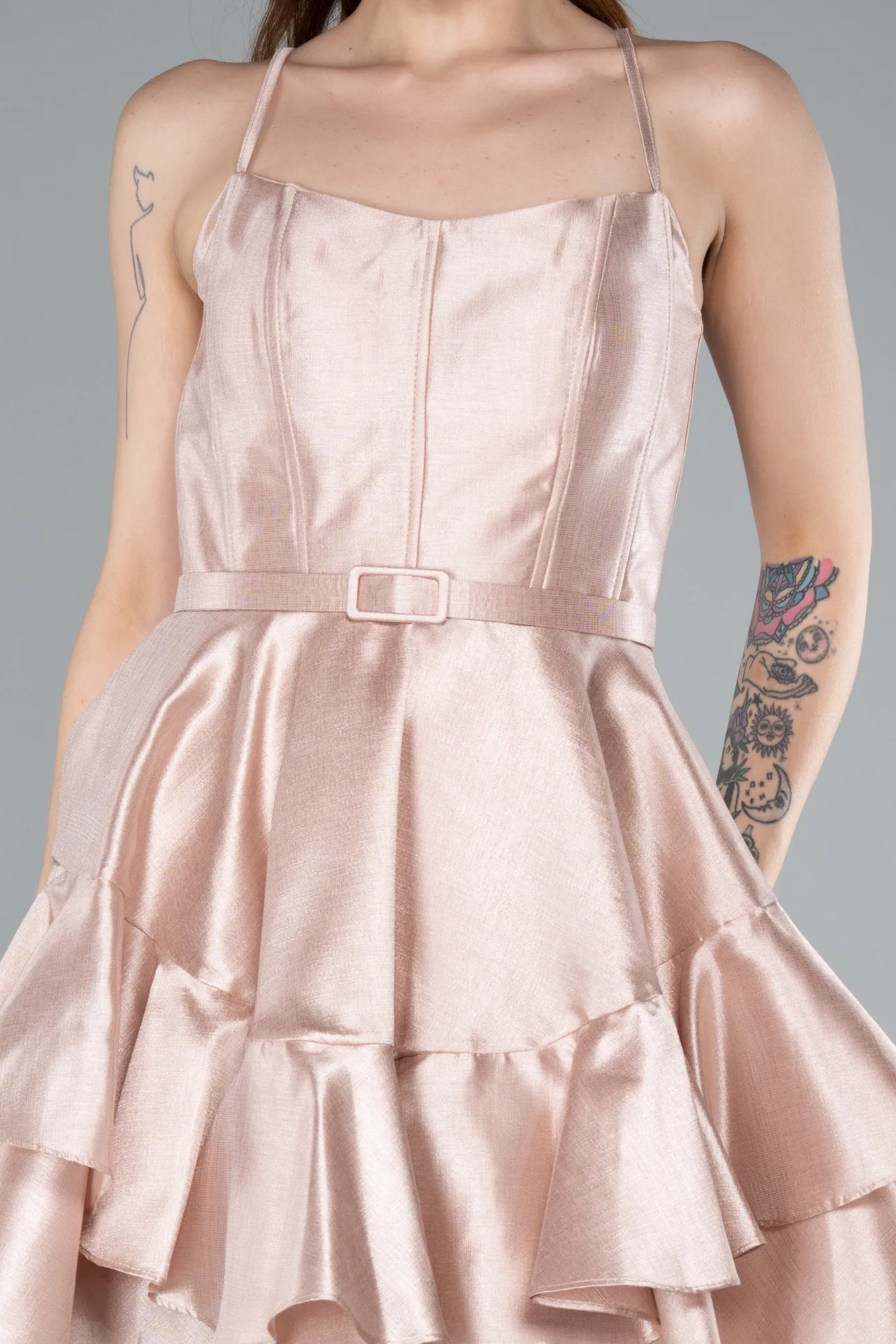 Powder Color-Short Mermaid Prom Dress ABK2356