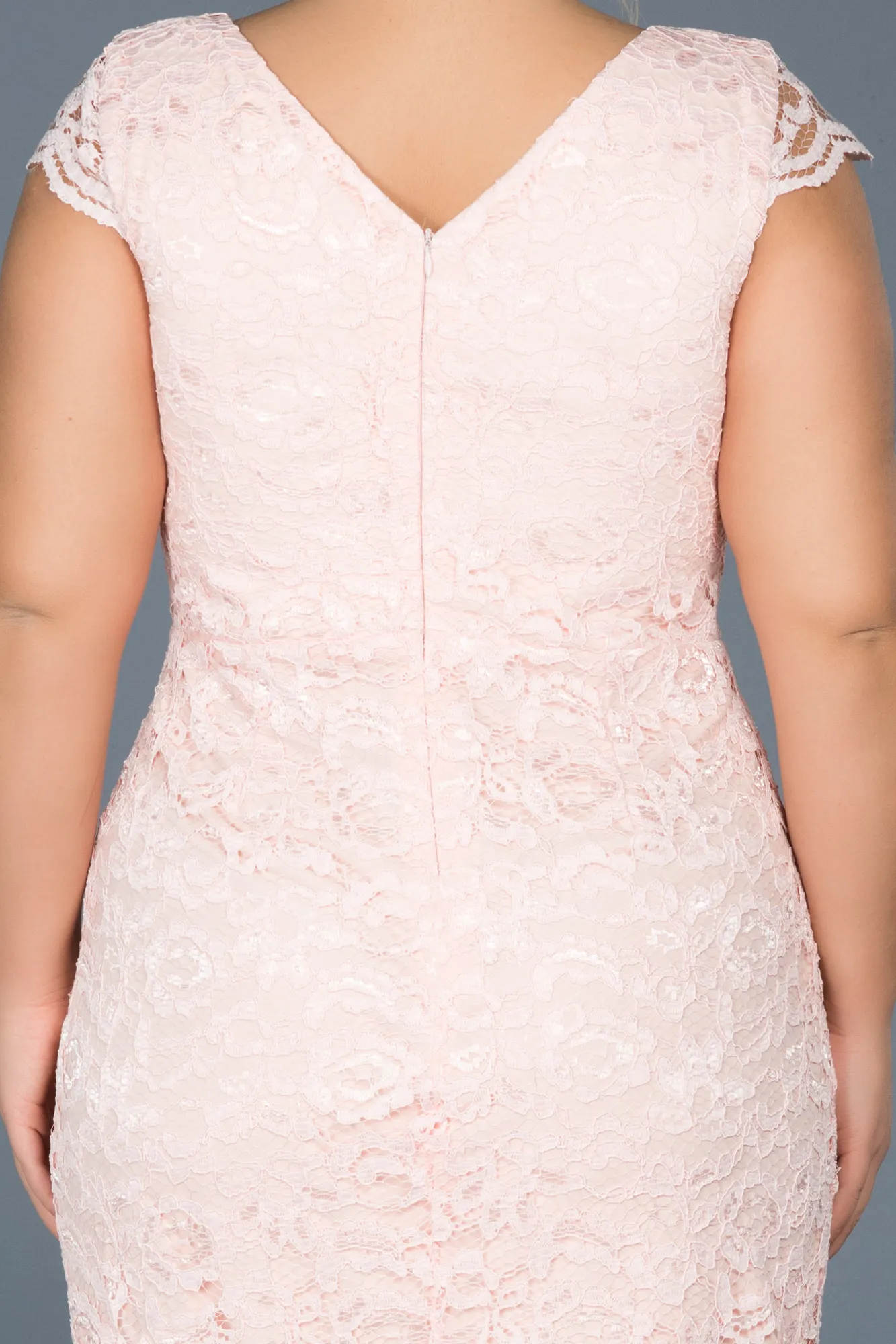 Powder Color-Short Oversized Evening Dress ABK010