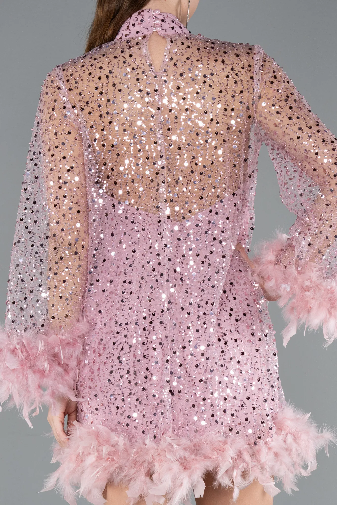 Powder Color-Short Scaly Cocktail Dress ABK2202