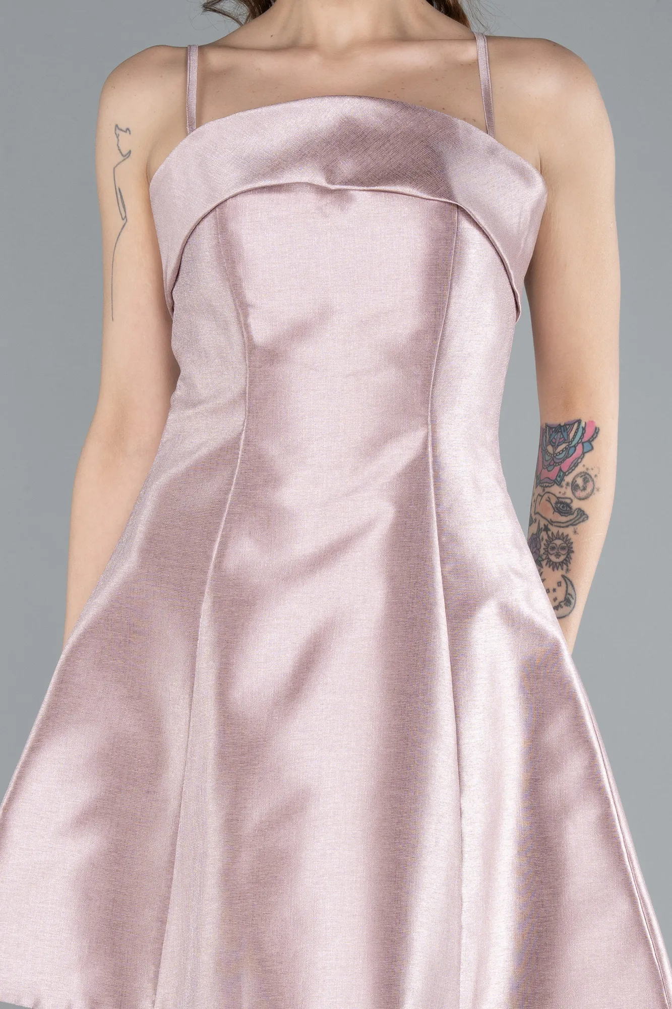 Powder Color-Strappy Mini Party Dress ABK2276