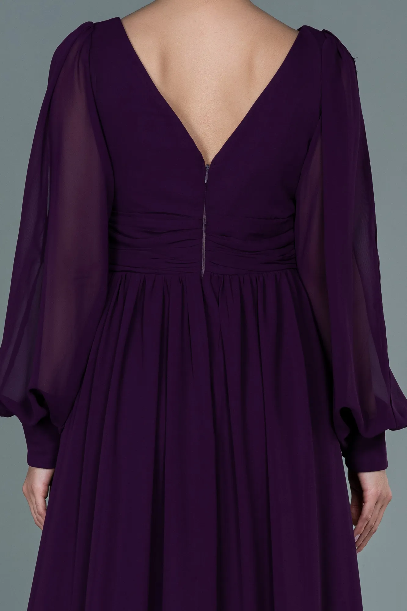 Purple-Long Chiffon Evening Dress ABU1702