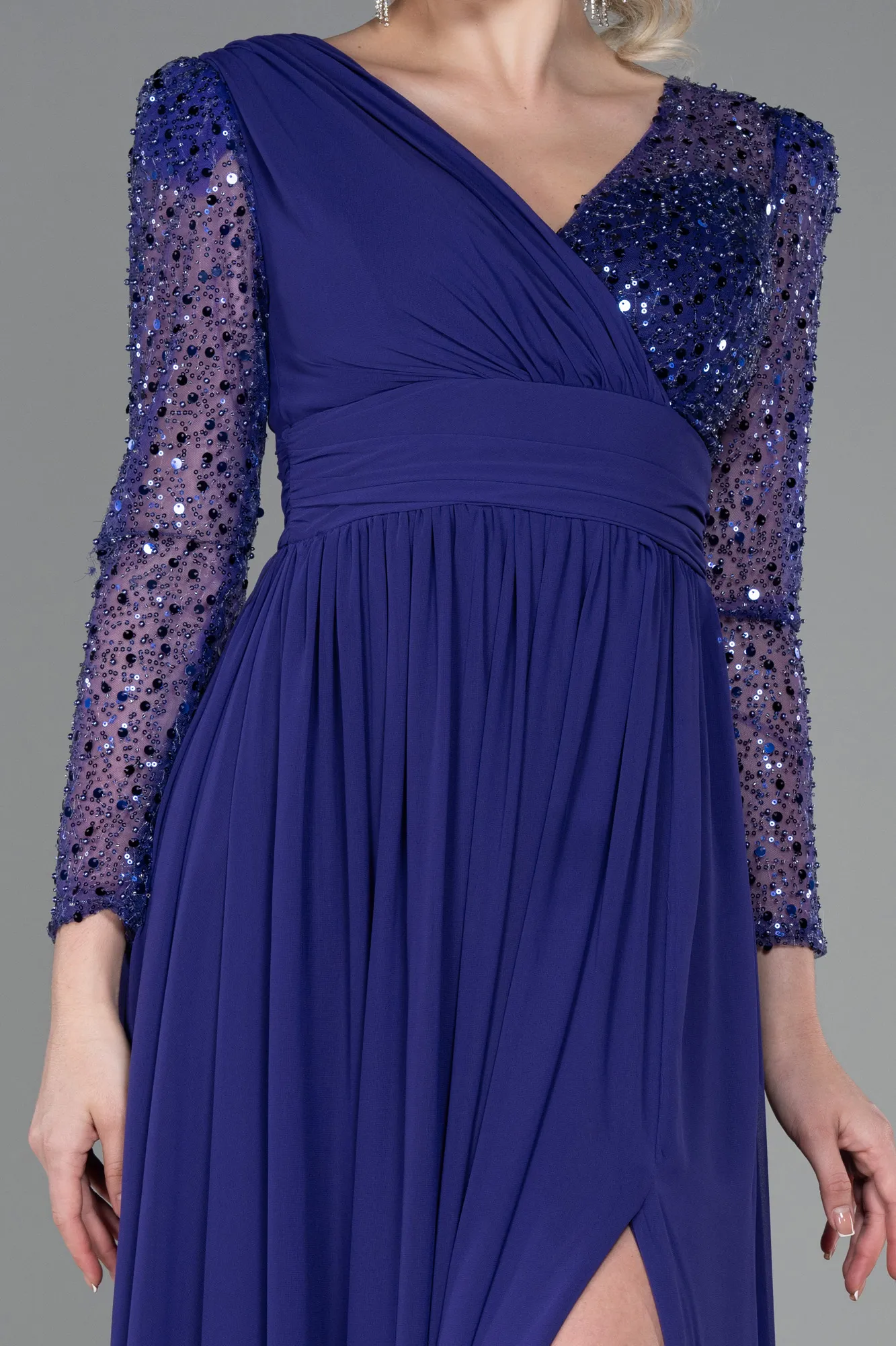 Purple-Long Chiffon Evening Dress ABU3262