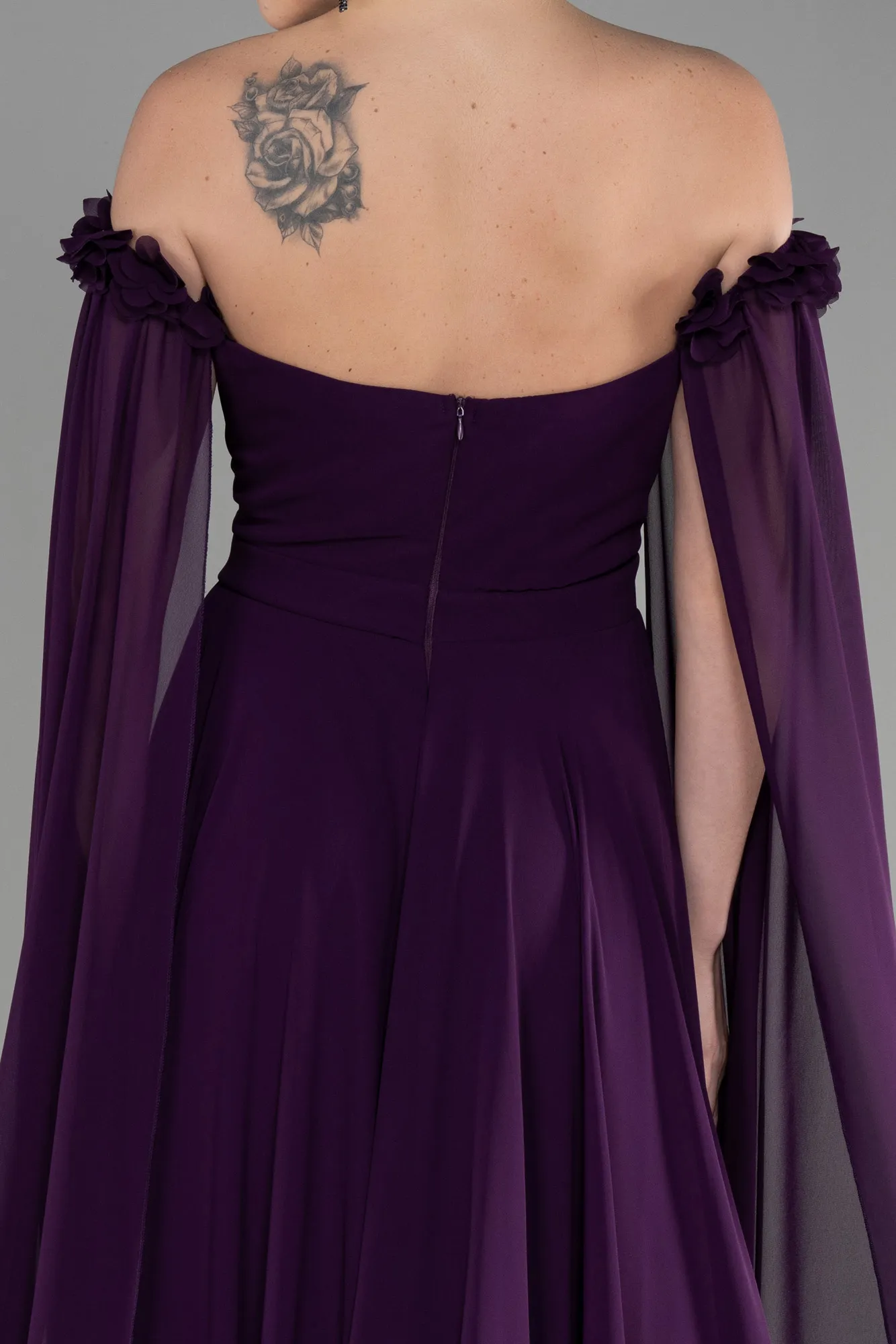 Purple-Long Chiffon Evening Dress ABU3462